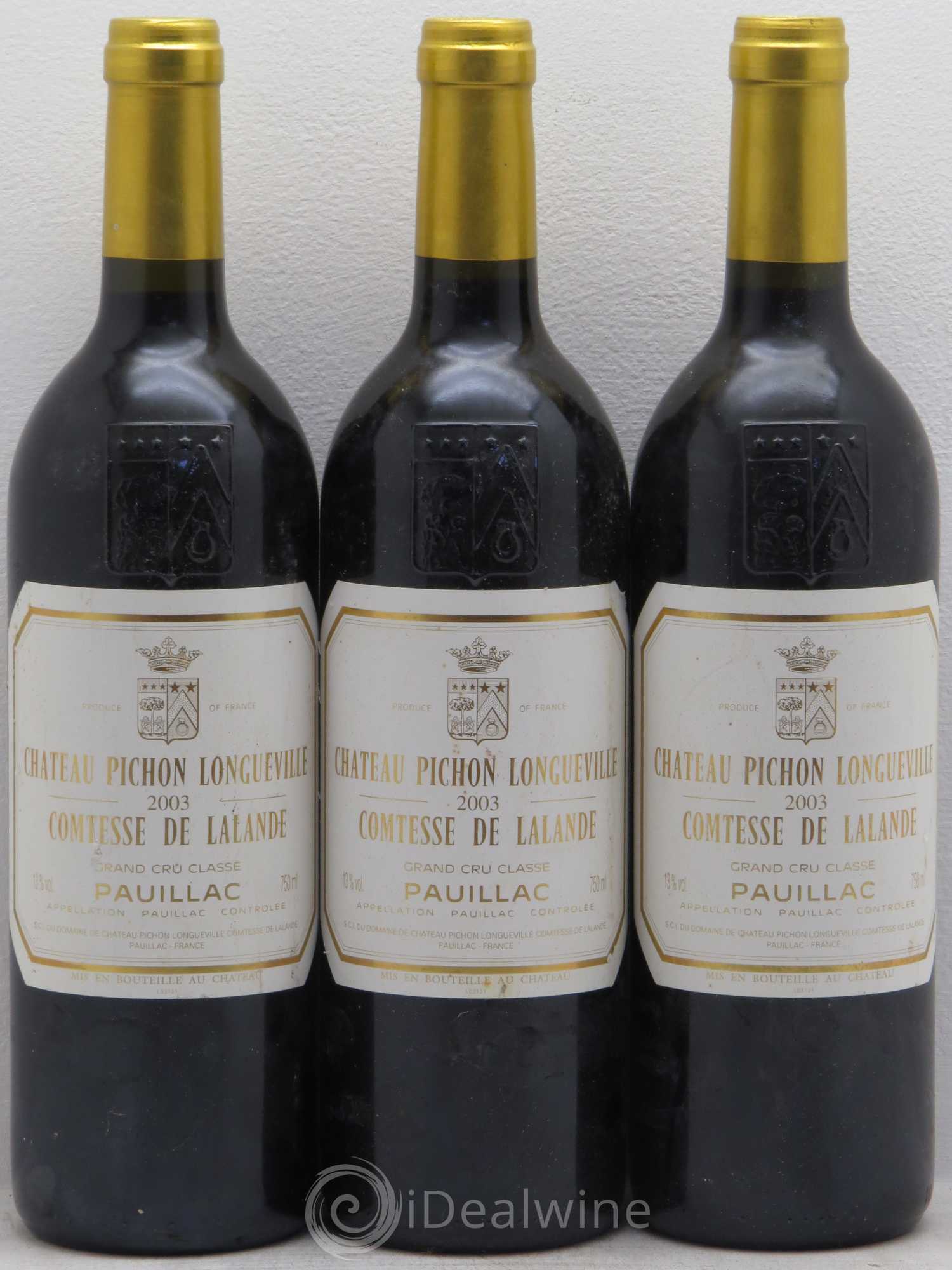 Château Pichon Longueville Comtesse de Lalande 2ème Grand Cru Classé 2003 - Lot de 3 bouteilles - 0