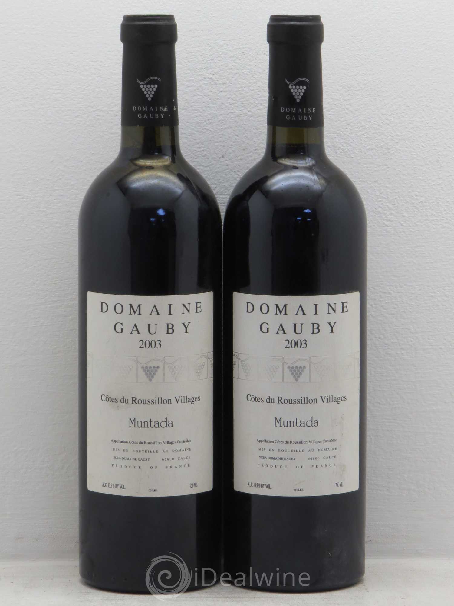 Côtes Catalanes (anciennement Côtes du Roussillon Villages) La Muntada Gauby (Domaine) 2003 - Lot de 2 bouteilles - 0