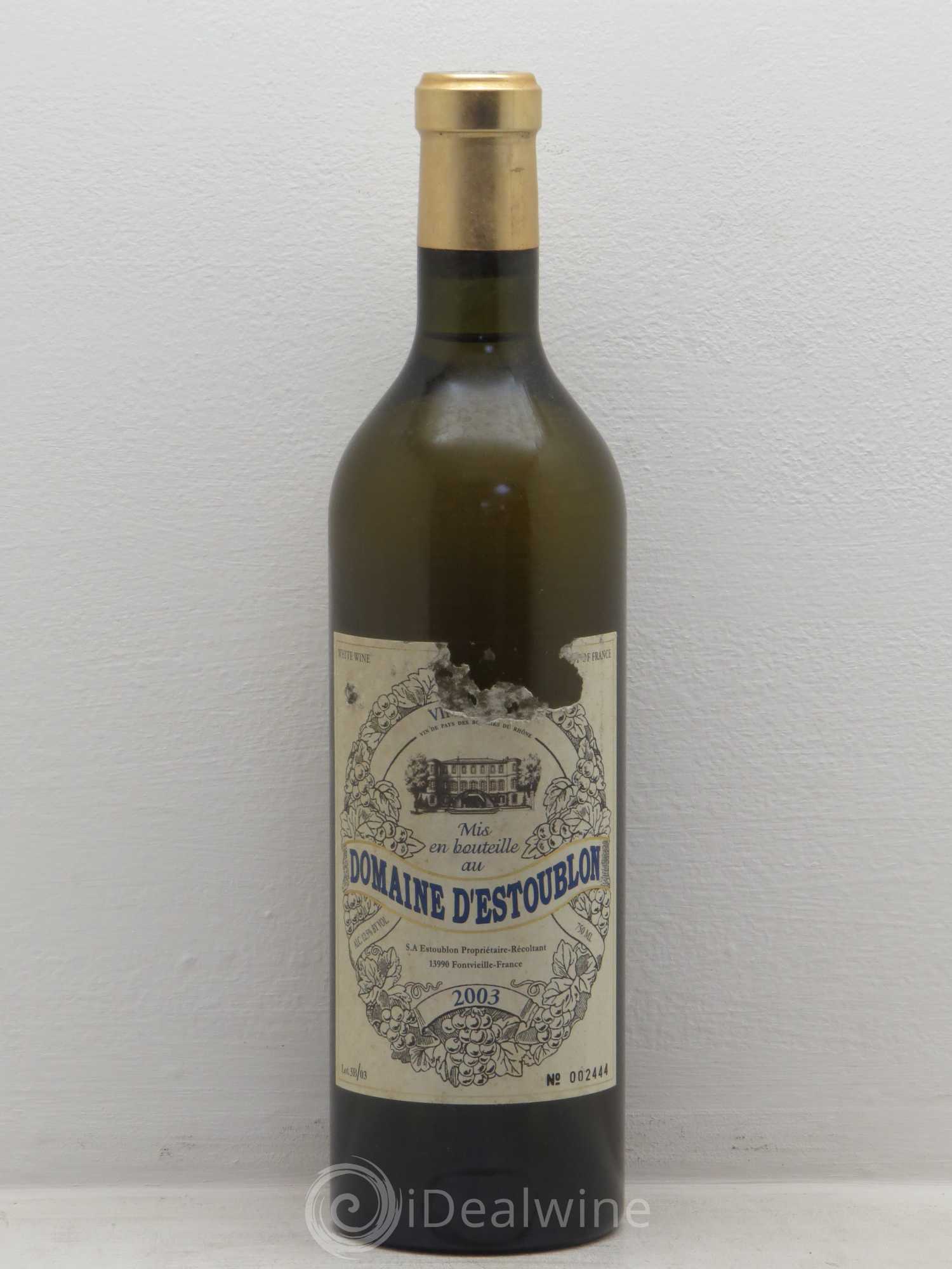 Divers VdP Domaine d'Estoublon 2003 - Posten von 6 Flaschen - 0