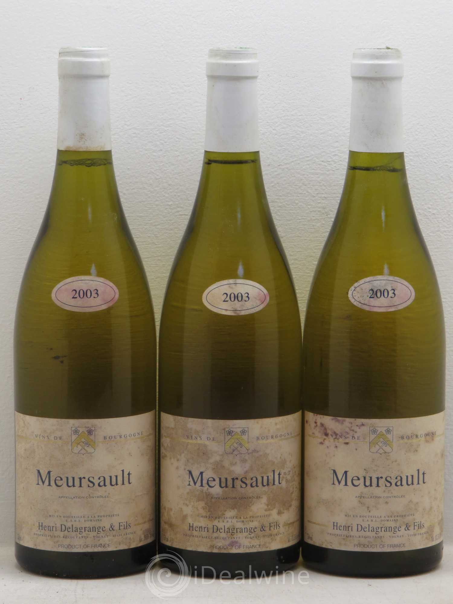 Meursault Didier Delagrange 2003 - Posten von 3 Flaschen - 0