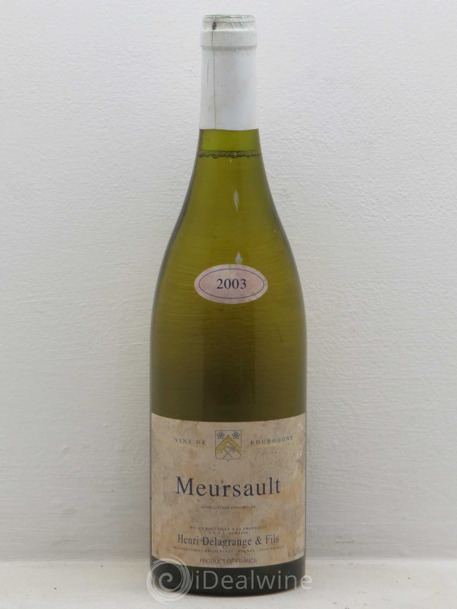 Meursault Didier Delagrange 2003 - Posten von 1 Flasche - 0
