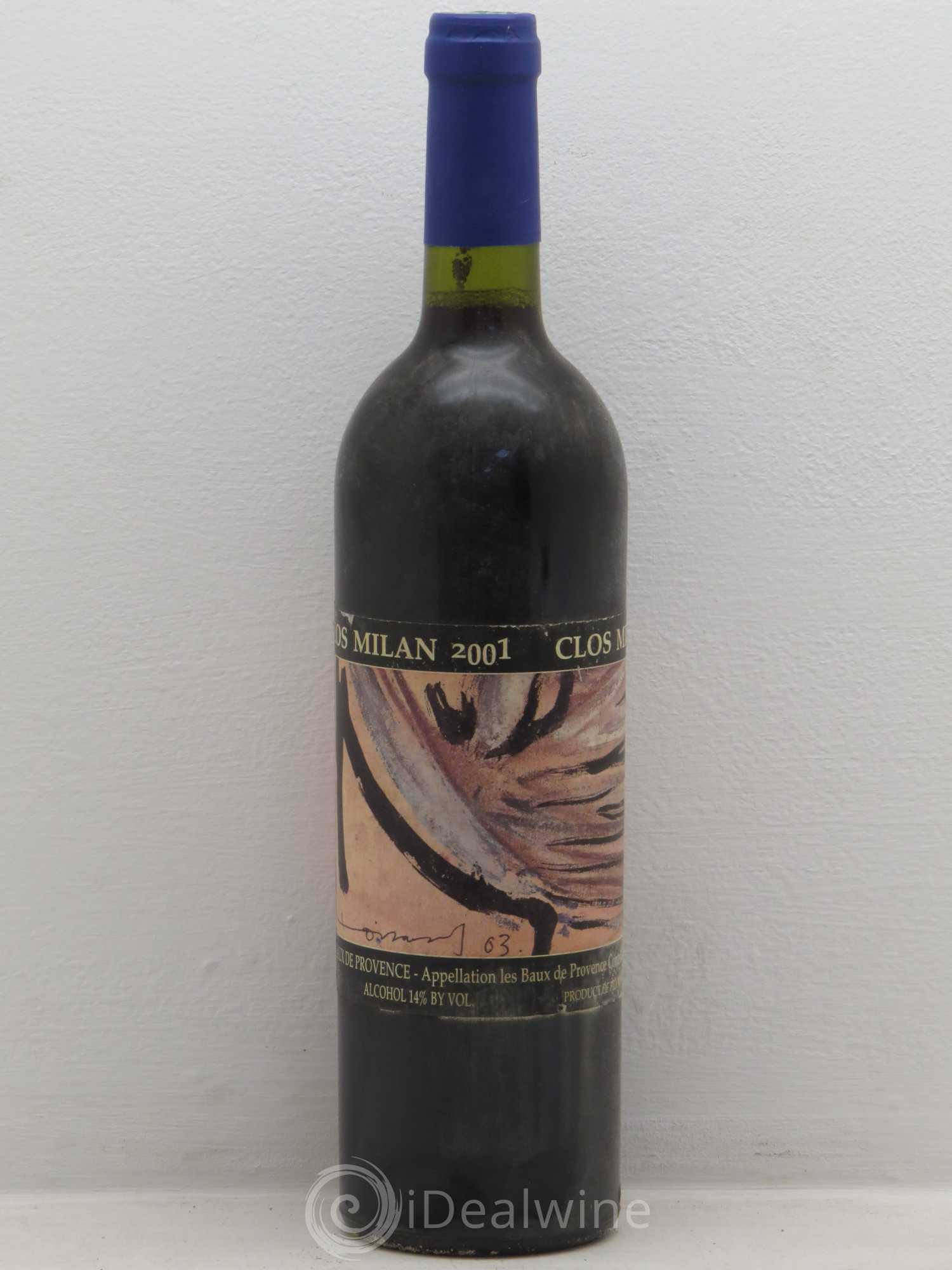 Baux de Provence Clos Milan Henri Milan 2001 - Lot de 1 bouteille - 0