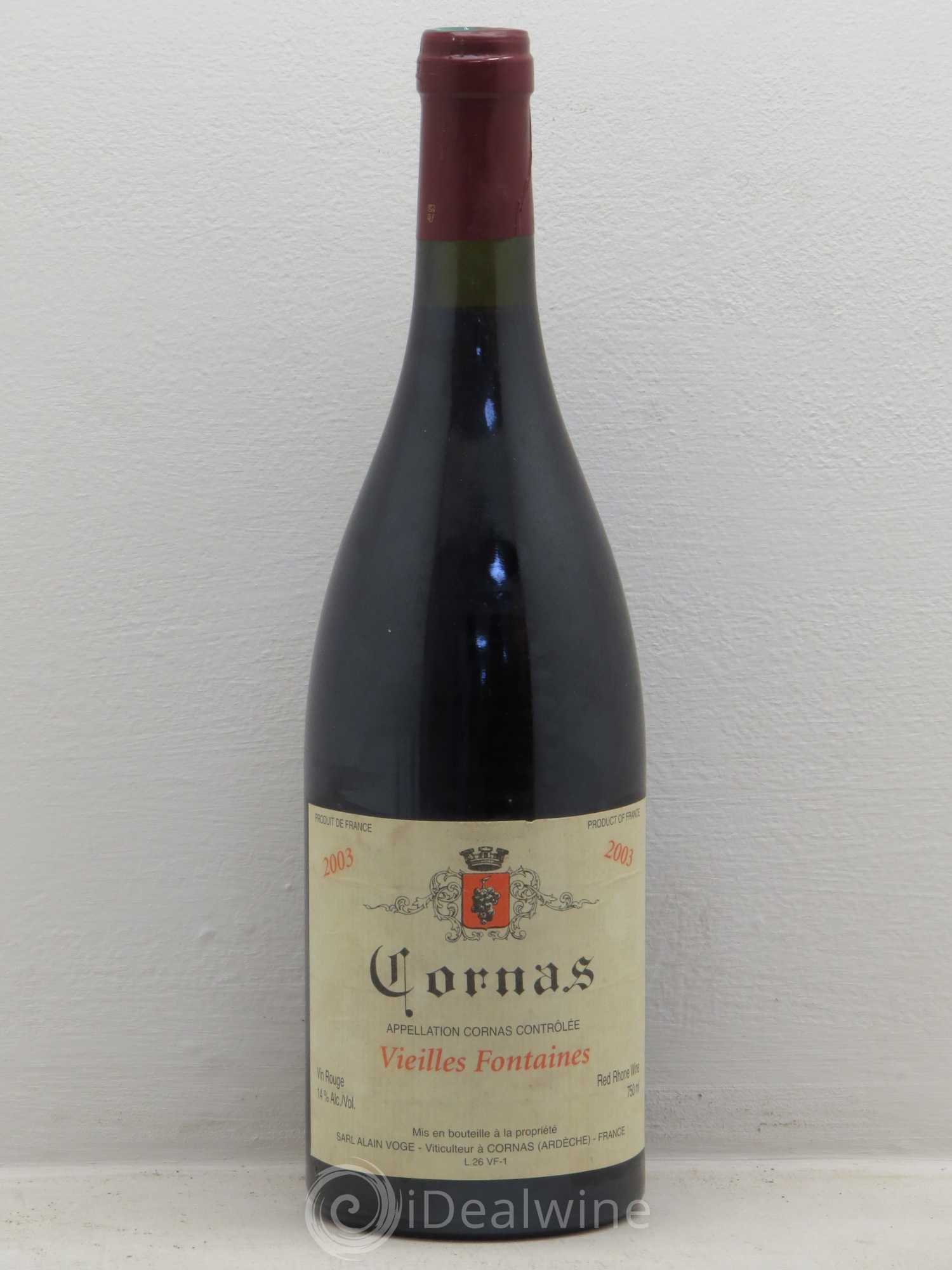 Cornas Les Vieilles Fontaines Alain Voge (Domaine) 2003 - Lot de 1 bouteille - 0