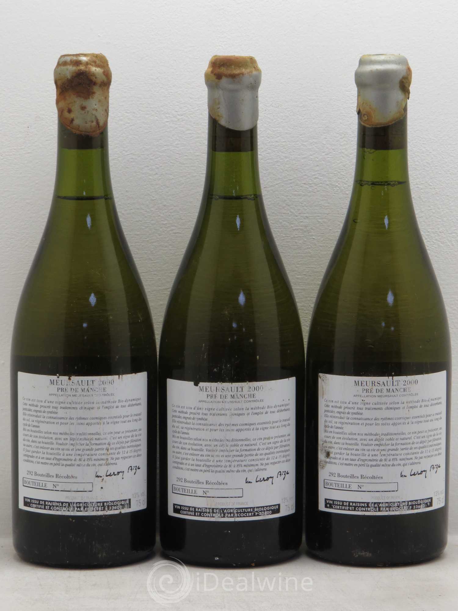 Meursault Pré de Manche d'Auvenay (Domaine) 2000 - Lot de 3 bouteilles - 1