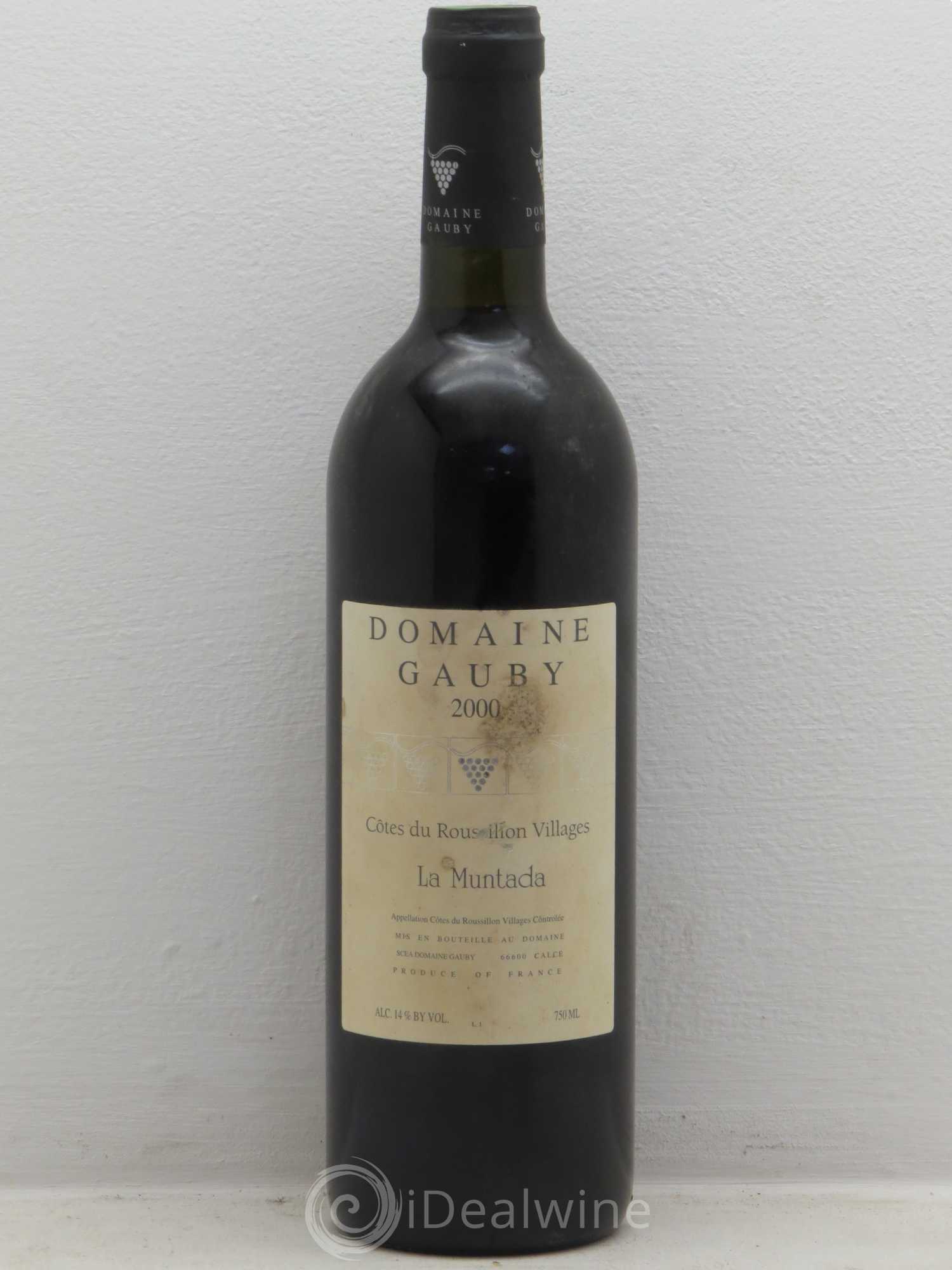 Côtes Catalanes (anciennement Côtes du Roussillon Villages) La Muntada Gauby (Domaine) 2000 - Lot de 1 bouteille - 0