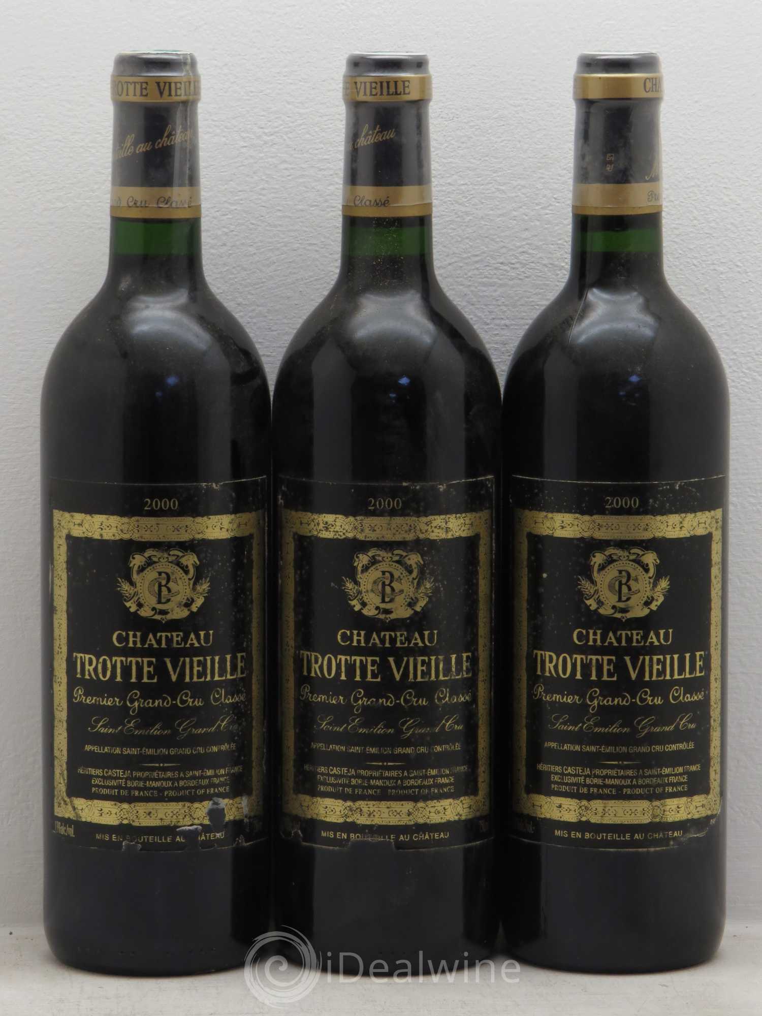 Château Trotte Vieille 1er Grand Cru Classé B 2000 - Lot de 3 bouteilles - 0