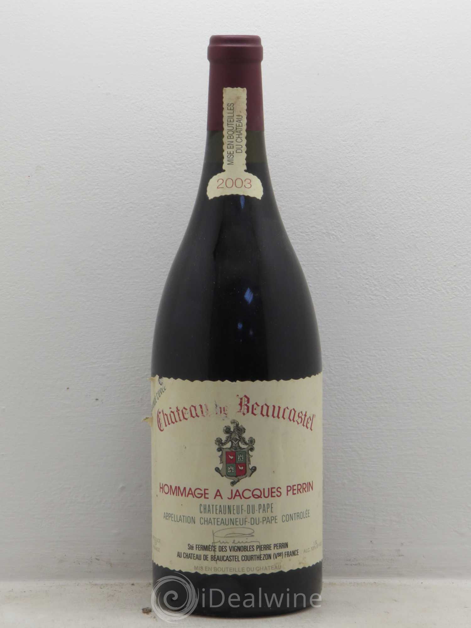 Châteauneuf-du-Pape Château de Beaucastel Hommage à Jacques Perrin Famille Perrin 2003 - Lot de 1 magnum - 0