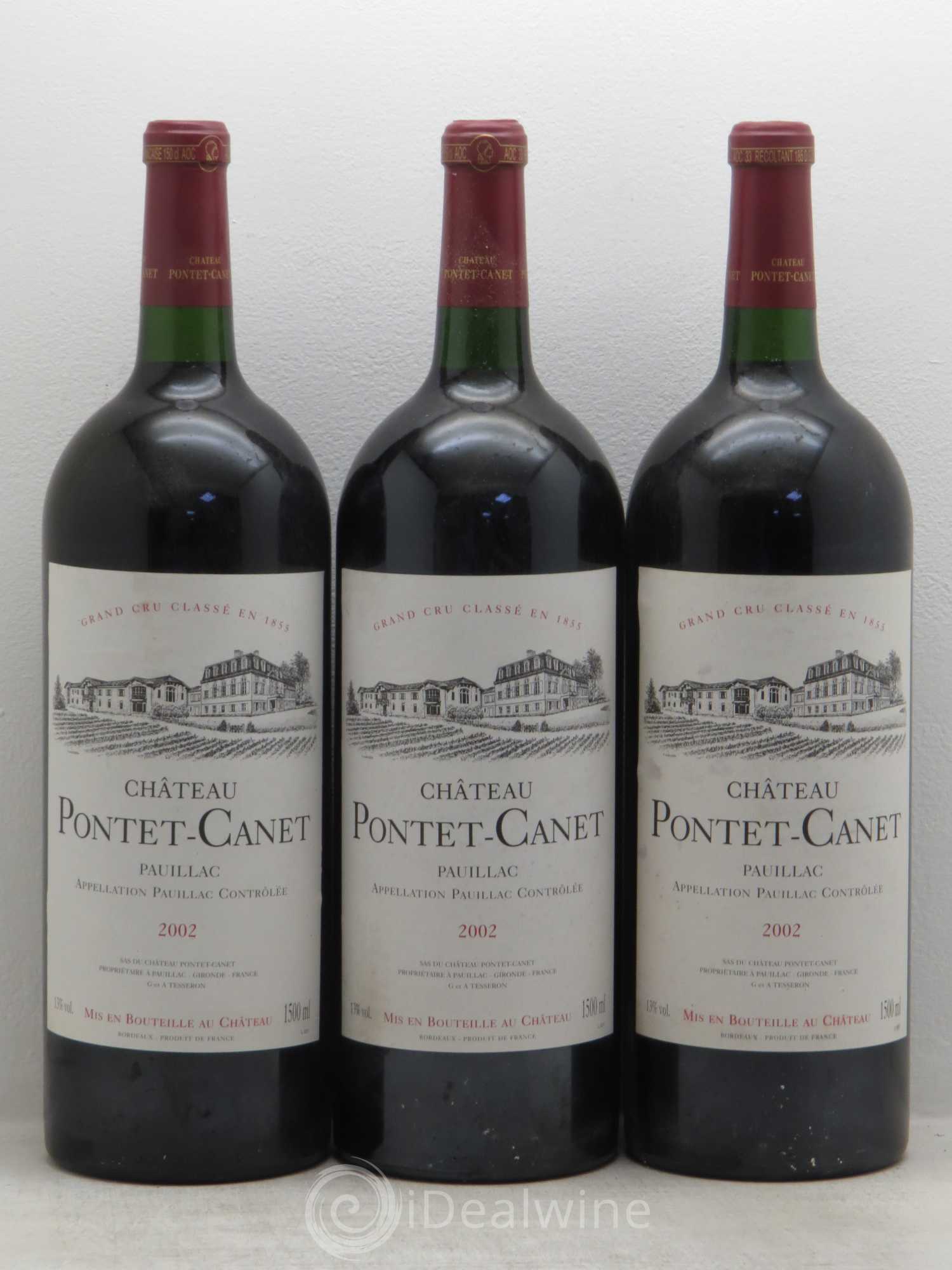 Château Pontet Canet 5ème Grand Cru Classé 2002 - Lot de 3 magnums - 0