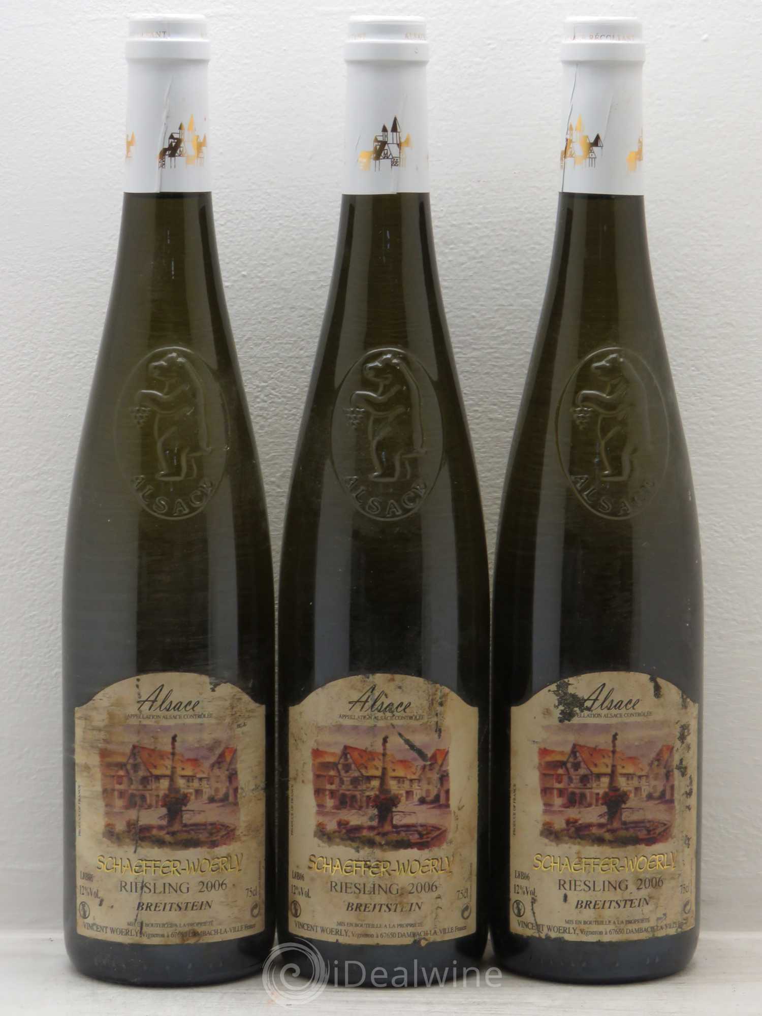 Riesling Grand Cru Breistein Schaeffer Worly (sans prix de réserve) 2006 - Posten von 3 Flaschen - 0