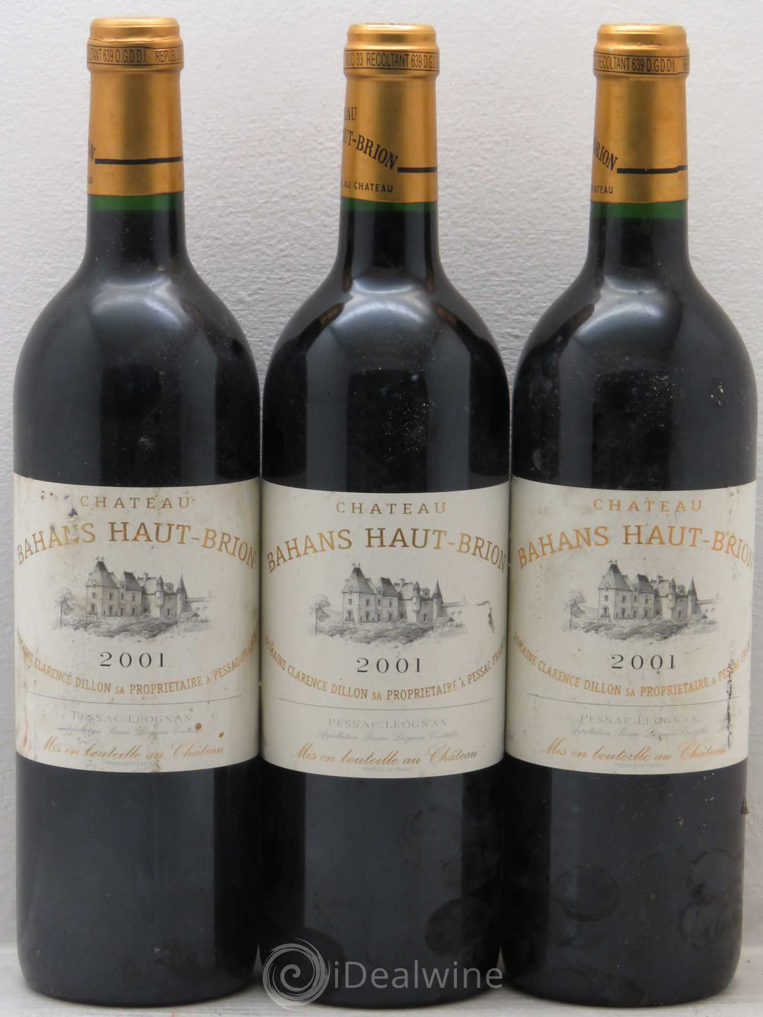 Clarence (Bahans) de Haut-Brion Second Vin 2001 - Lot de 3 bouteilles - 0