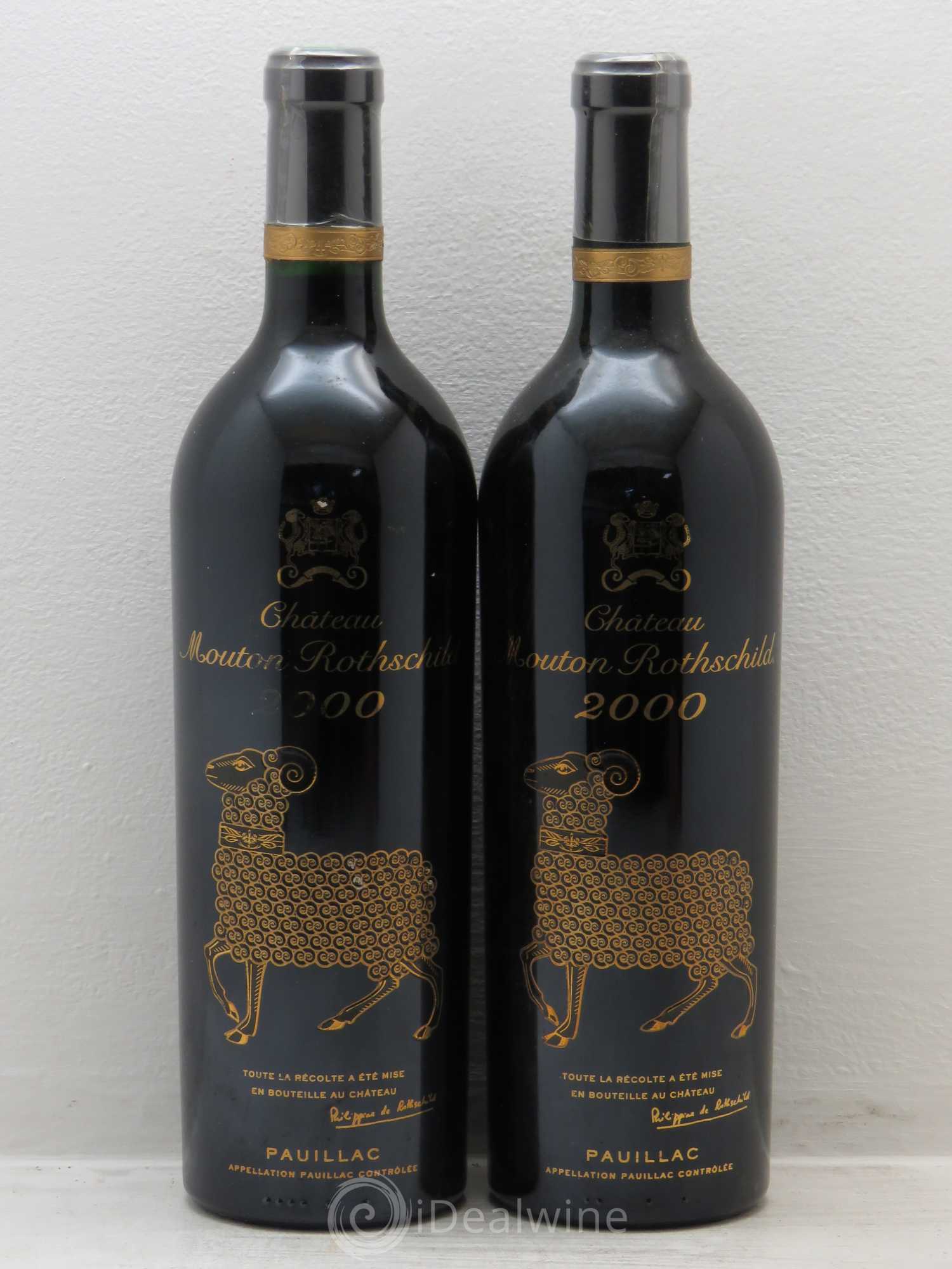 Château Mouton Rothschild 1er Grand Cru Classé 2000 - Lot de 2 bouteilles - 0