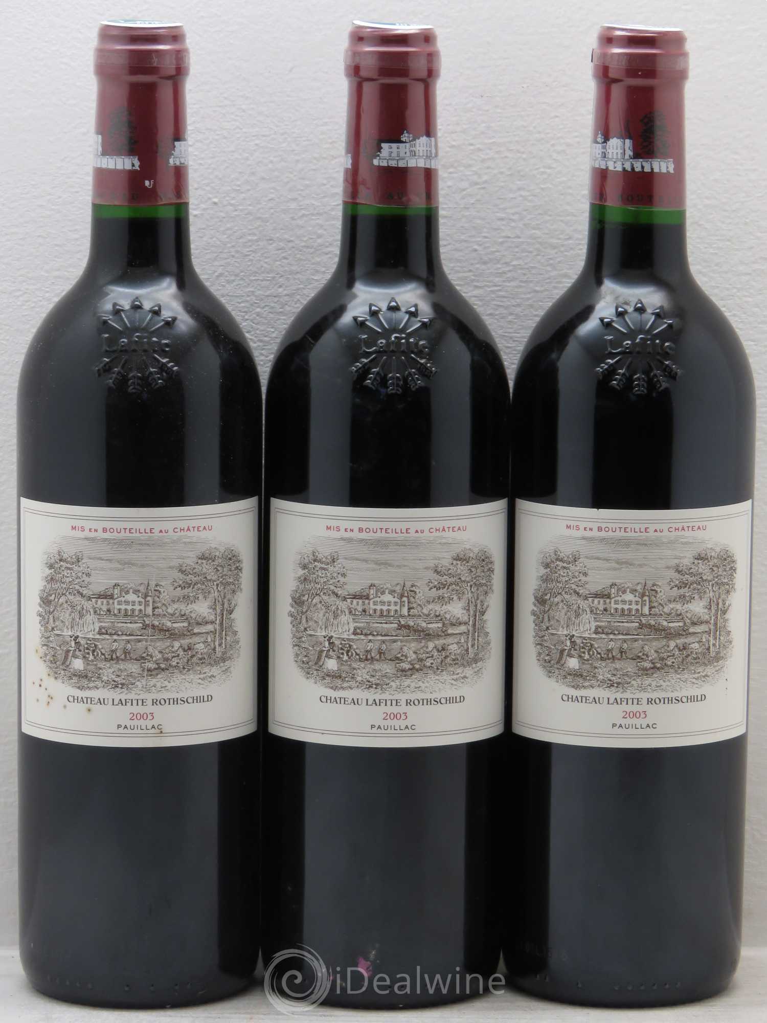 Château Lafite Rothschild 1er Grand Cru Classé 2003 - Lot de 3 bouteilles - 0