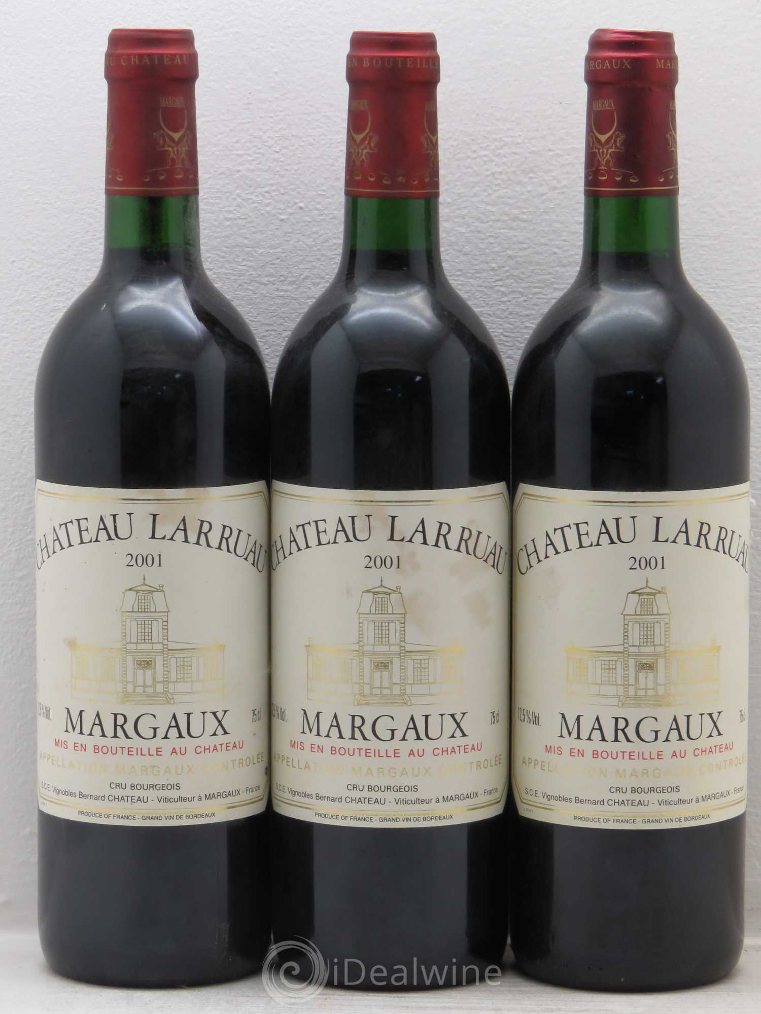 Château Larruau 2001 - Lot de 3 bouteilles - 0