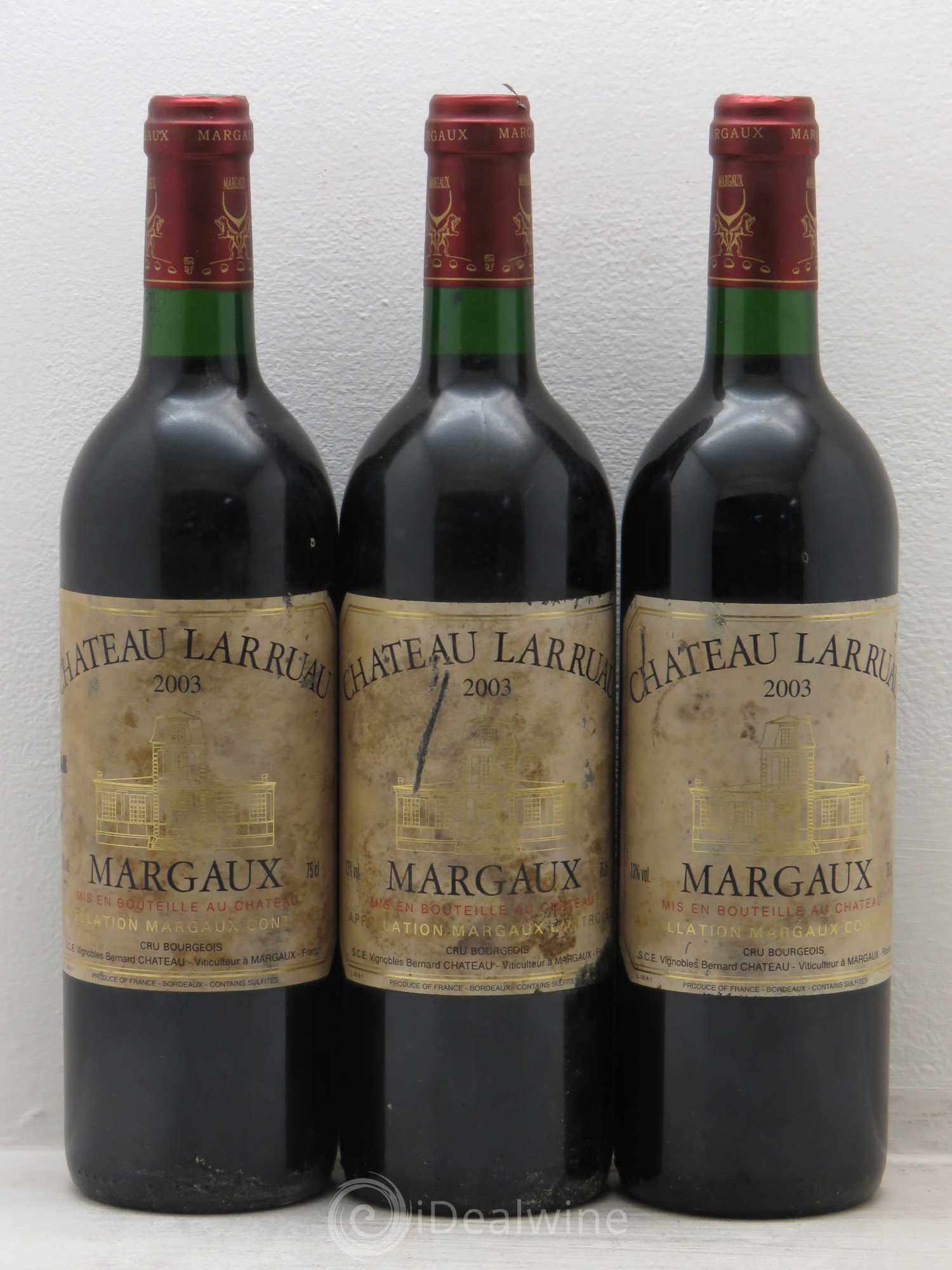 Château Larruau 2003 - Lot de 3 bouteilles - 0
