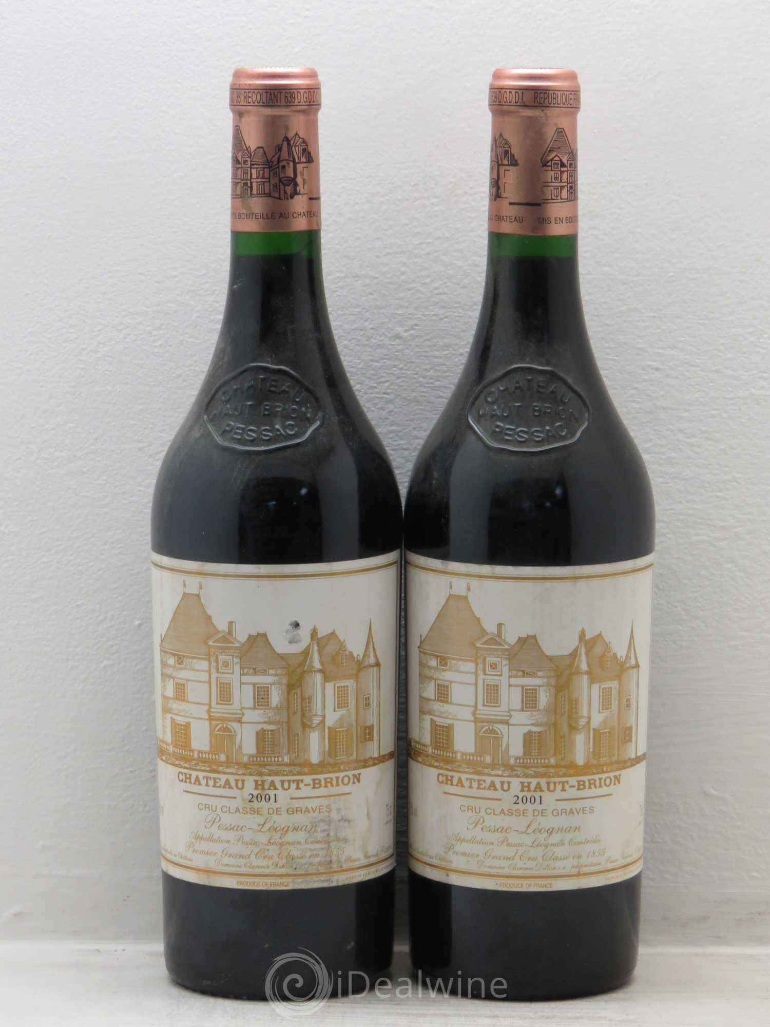 Château Haut Brion 1er Grand Cru Classé 2001 - Lot de 2 bouteilles - 0