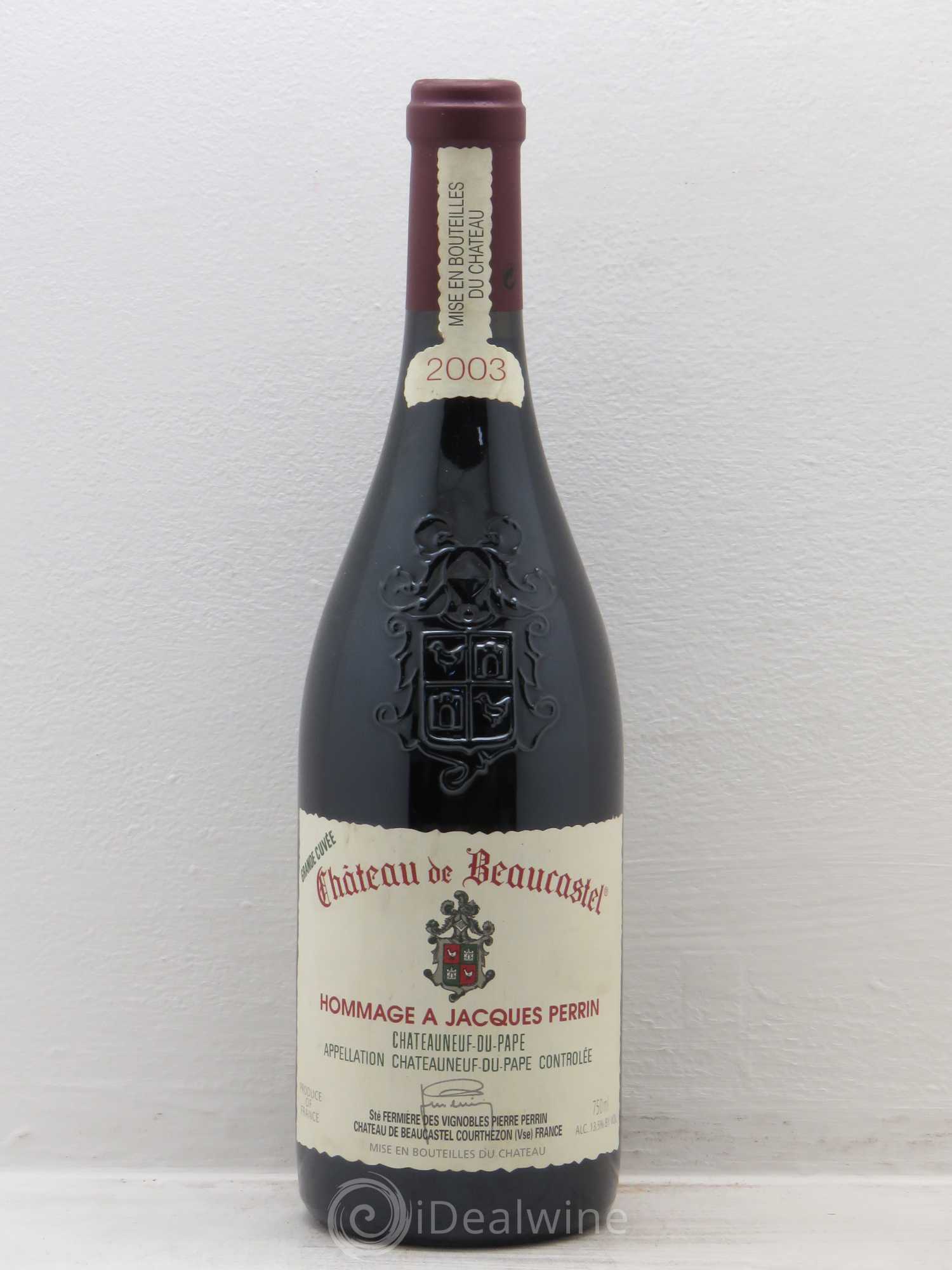 Châteauneuf-du-Pape Château de Beaucastel Hommage à Jacques Perrin Famille Perrin 2003 - Lot de 1 bouteille - 0