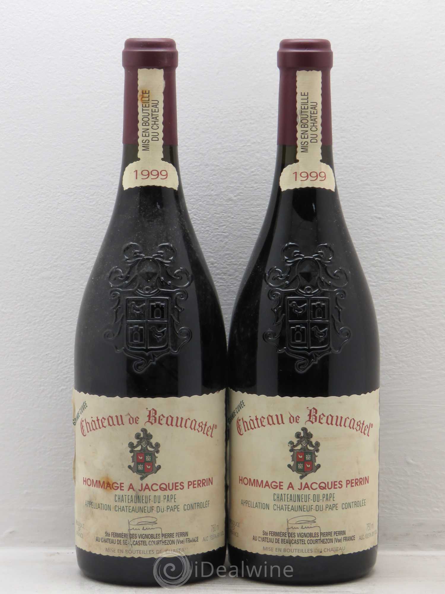 Châteauneuf-du-Pape Château de Beaucastel Hommage à Jacques Perrin Famille Perrin 1999 - Lot de 2 bouteilles - 0