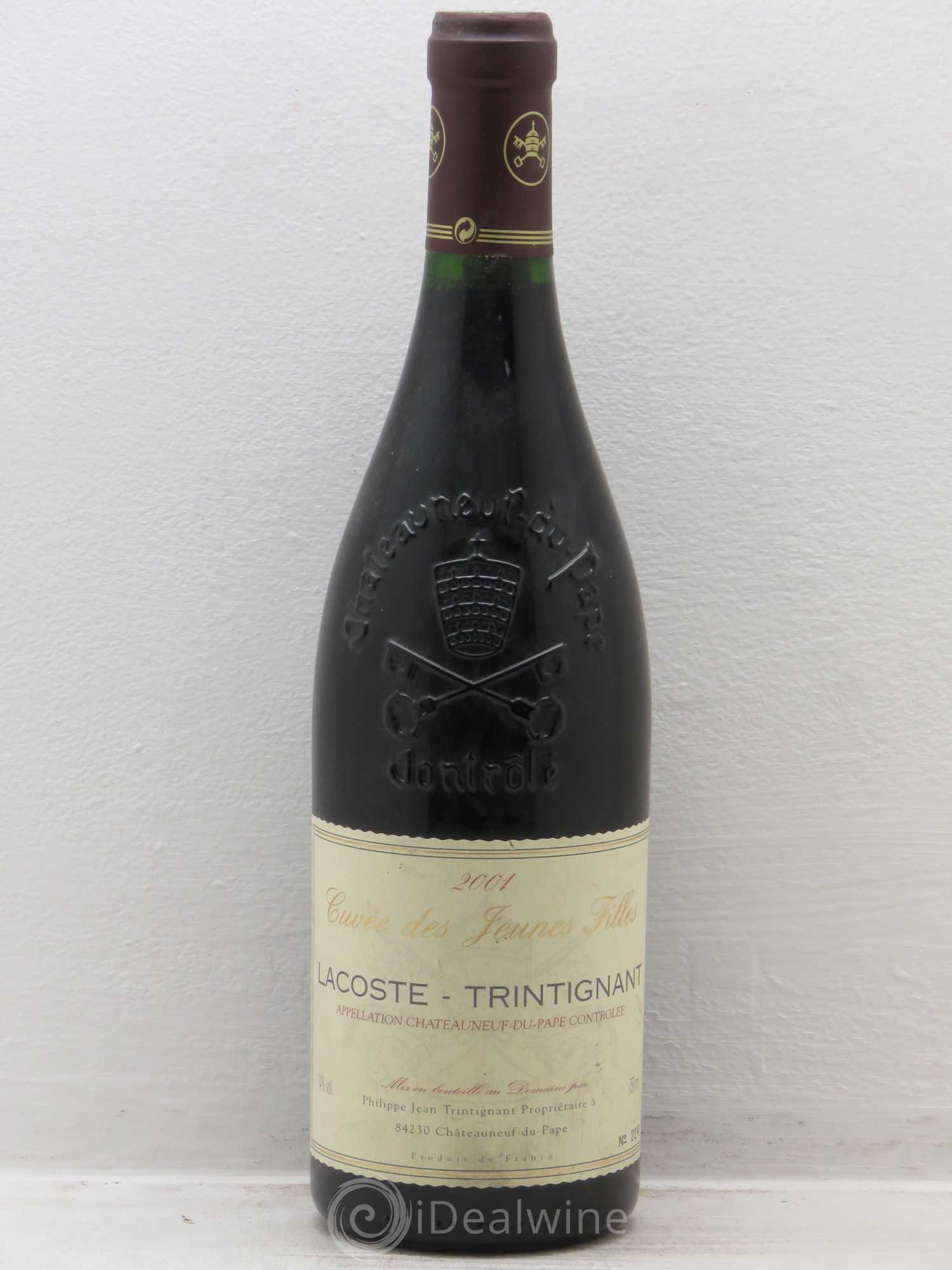 Châteauneuf-du-Pape Jeunes Filles Lacoste Trintignant 2001 - Posten von 1 Flasche - 0