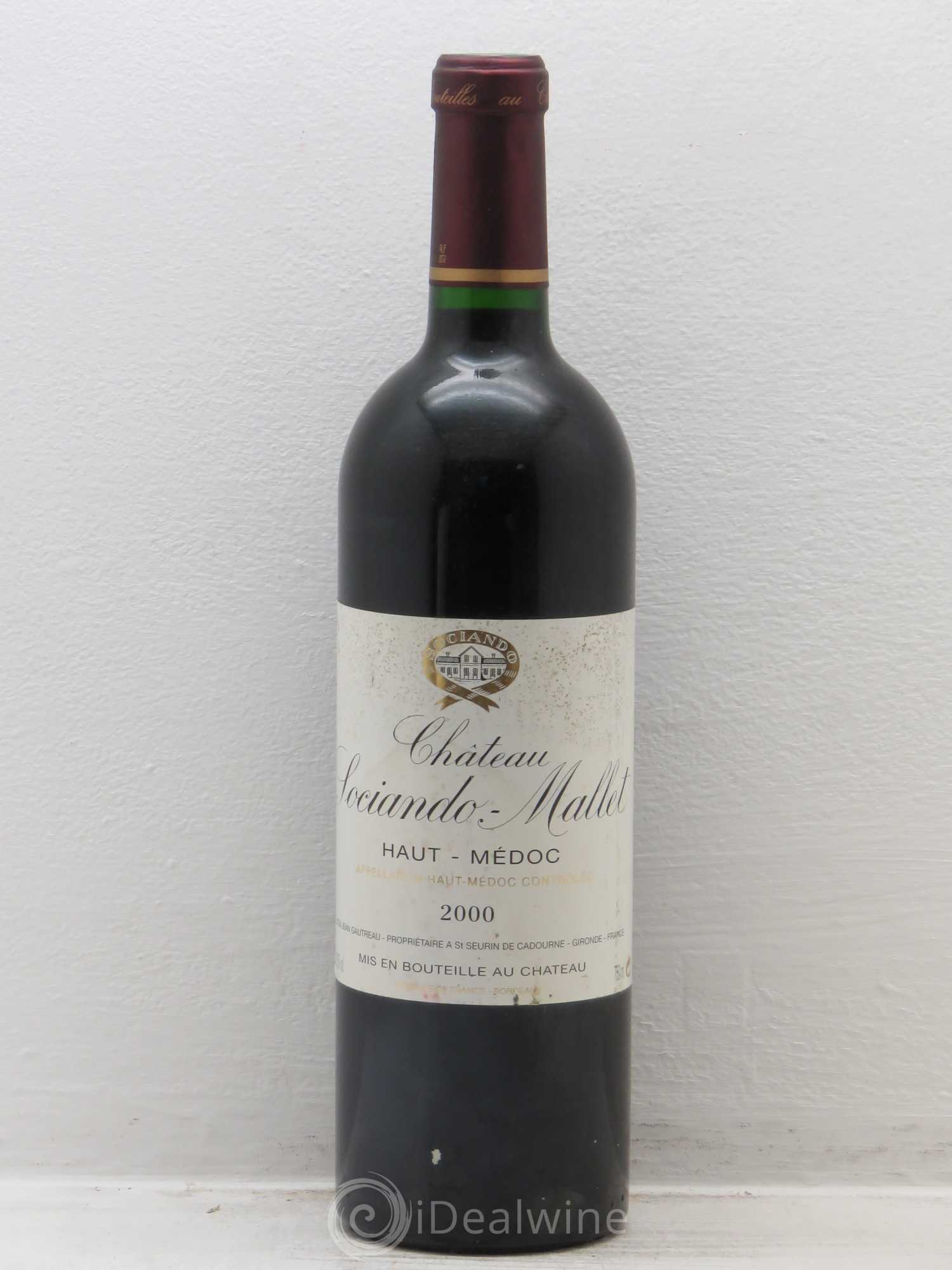 Château Sociando Mallet 2000 - Lot de 6 bouteilles - 0