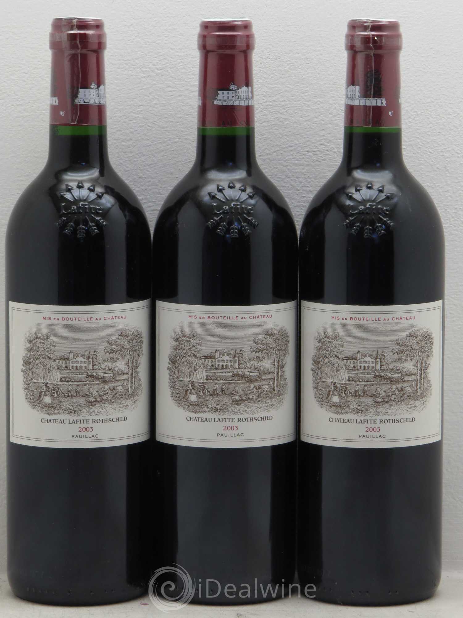 Château Lafite Rothschild 1er Grand Cru Classé 2003 - Lot de 3 bouteilles - 0