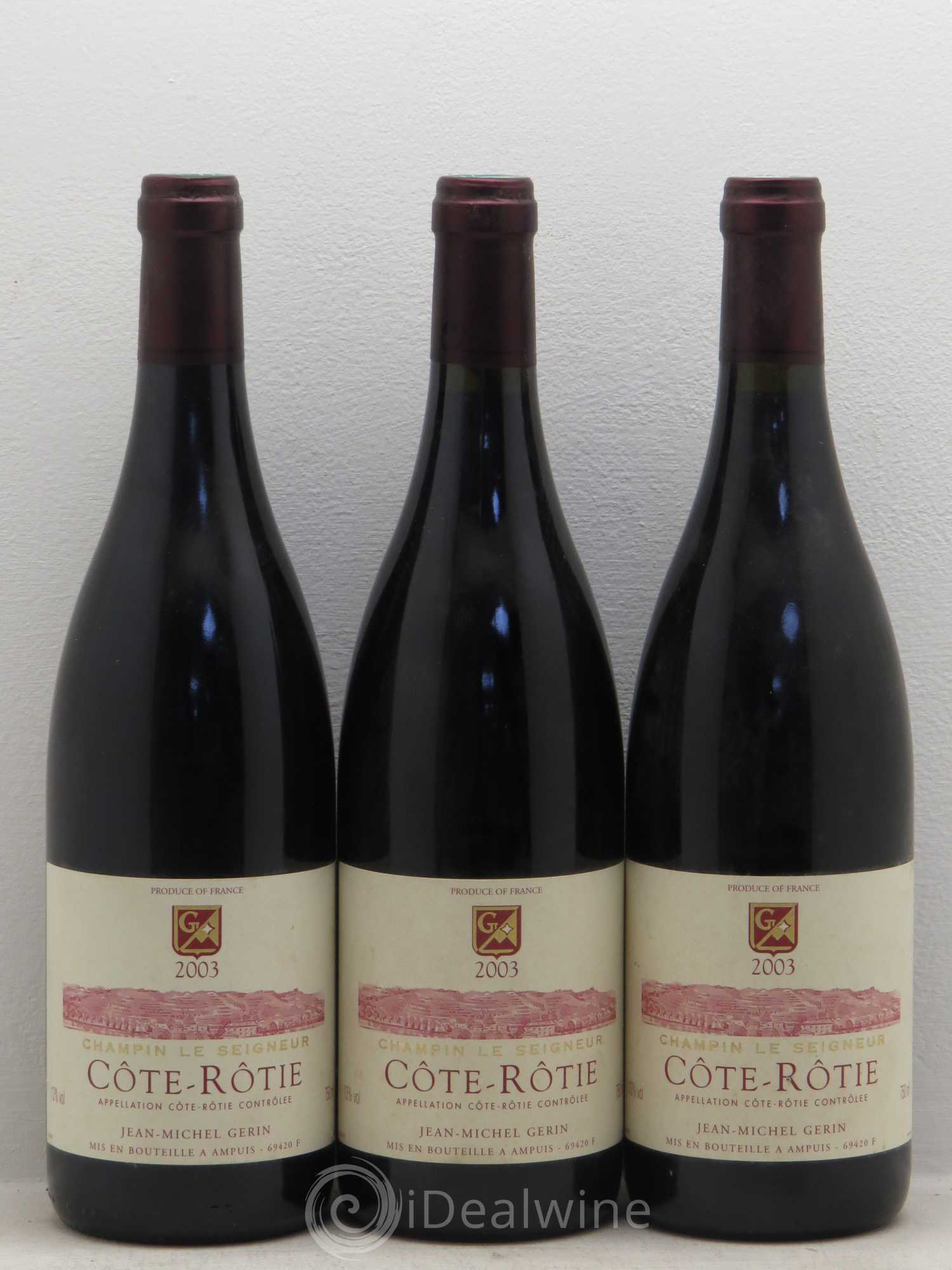 Côte-Rôtie Champin Le Seigneur Jean-Michel Gerin 2003 - Lot de 3 bouteilles - 0