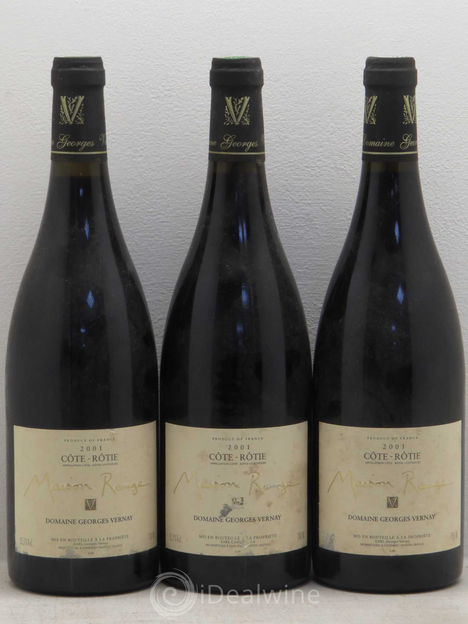 Côte-Rôtie Maison Rouge Georges Vernay 2001 - Lot de 3 bouteilles - 0
