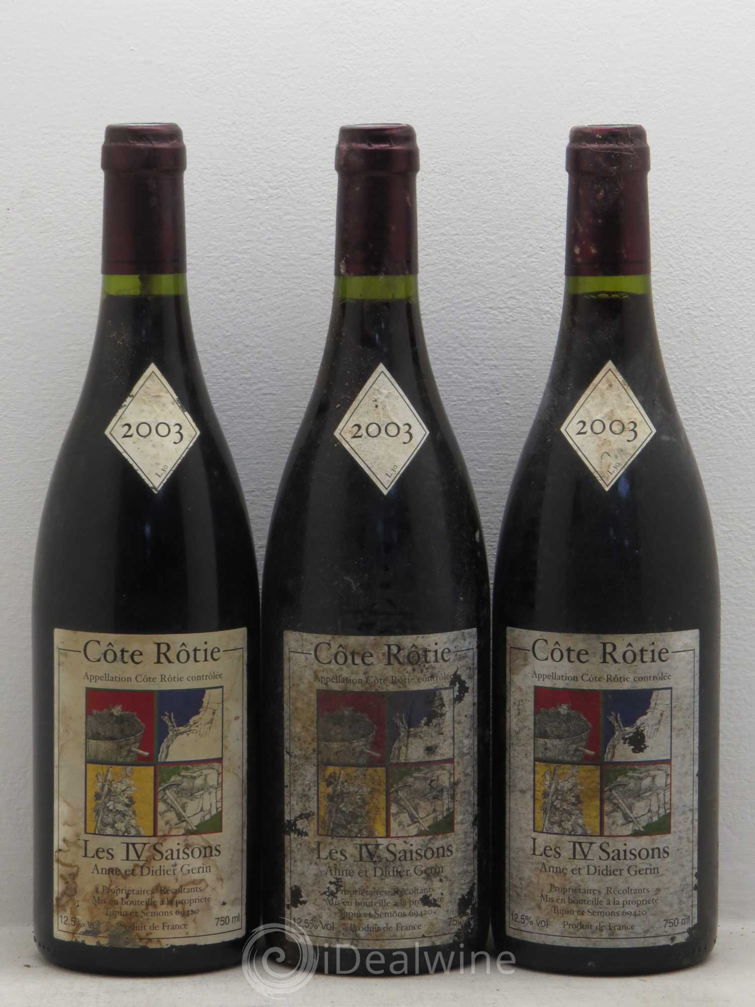 Côte-Rôtie Les 4 Saisons 2003 - Posten von 3 Flaschen - 0