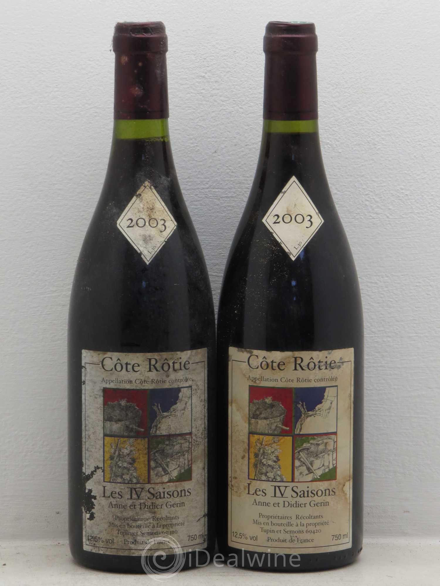 Côte-Rôtie Les 4 Saisons - Anne et Didier Gerin 2003 - Posten von 2 Flaschen - 0