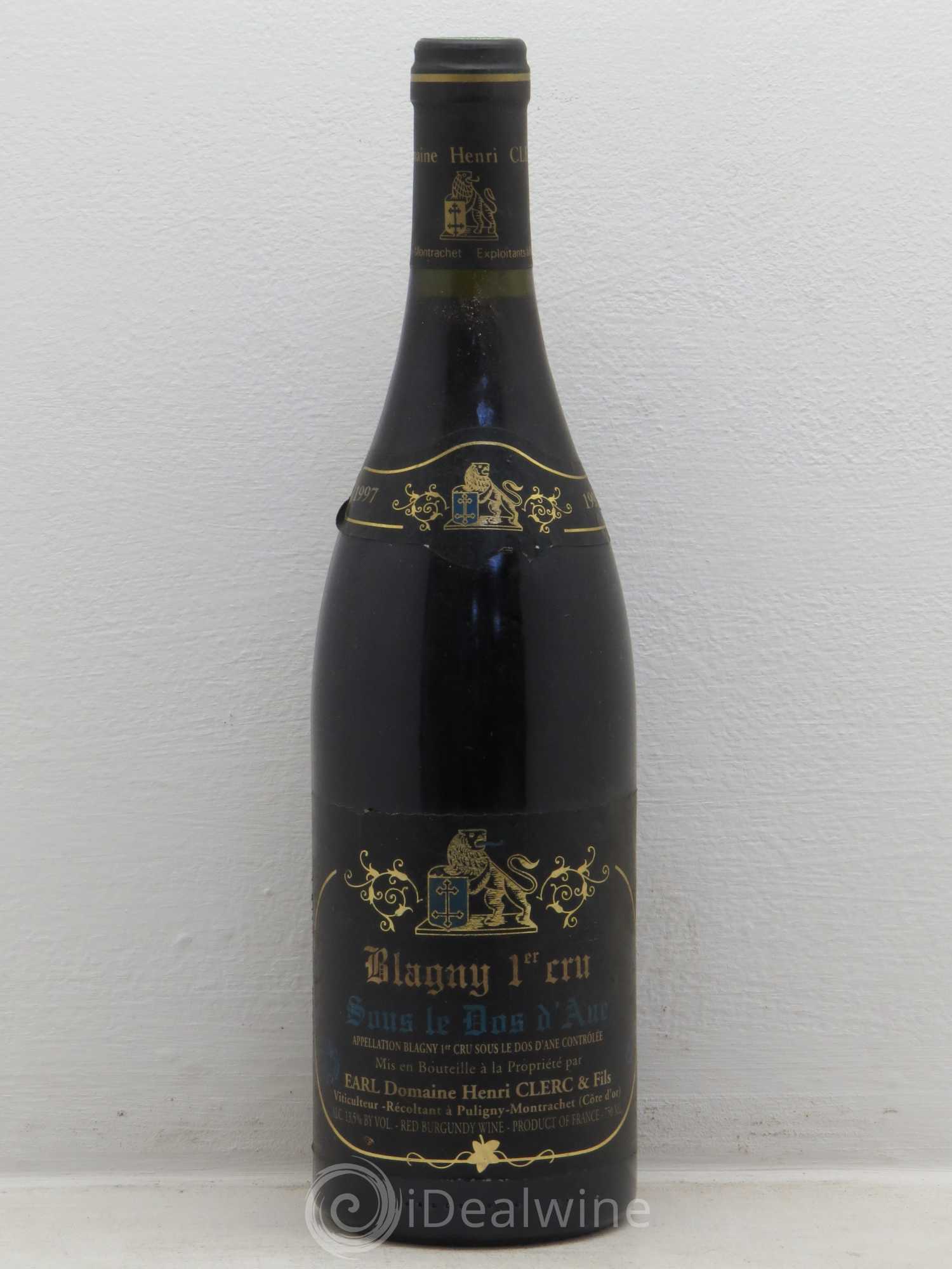 Blagny 1er Cru Sous le Dos de L'âne Henri Clerc 1997 - Posten von 1 Flasche - 0