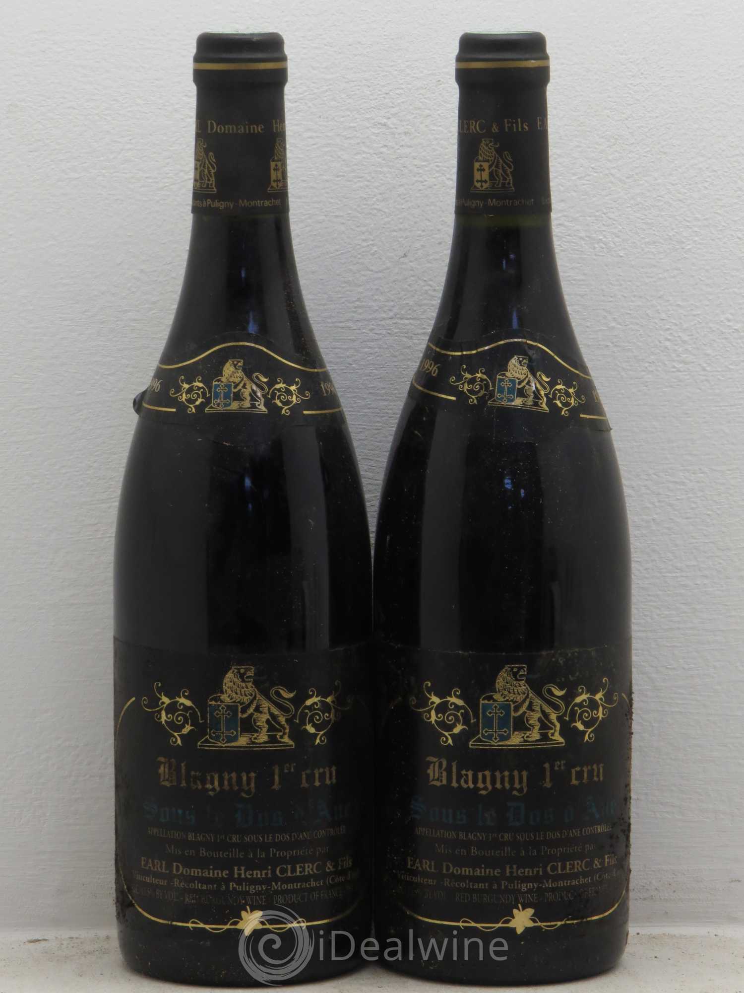 Blagny 1er Cru Sous le Dos de L'âne Henri Clerc 1996 - Posten von 2 Flaschen - 0