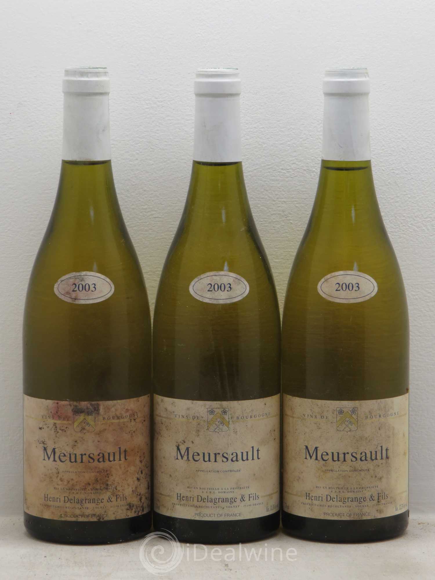 Meursault Henri Delagrange 2003 - Posten von 3 Flaschen - 0