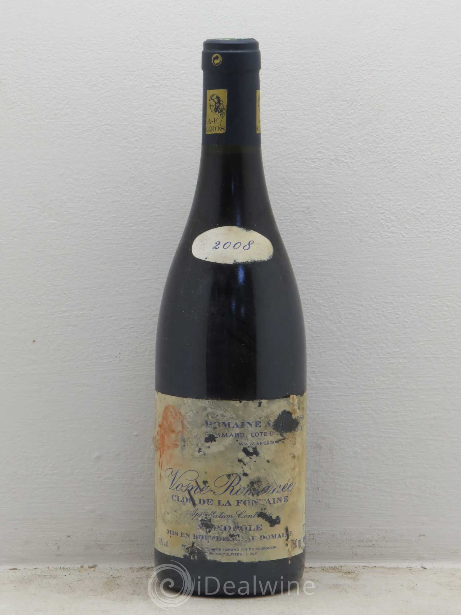 Vosne-Romanée Clos de la Fontaine A.-F. Gros 2008 - Lot de 1 bouteille - 0