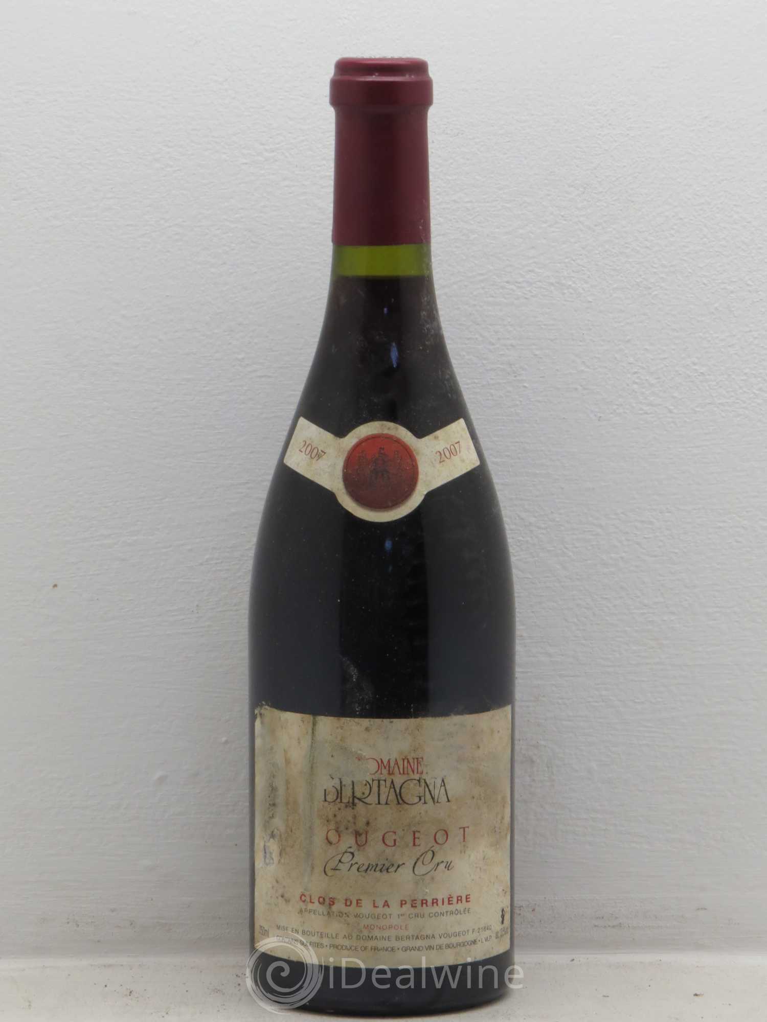 Vougeot 1er Cru Clos de La Perrière Monopole Bertagna (sans prix de réserve) 2007 - Lot de 6 bouteilles - 0
