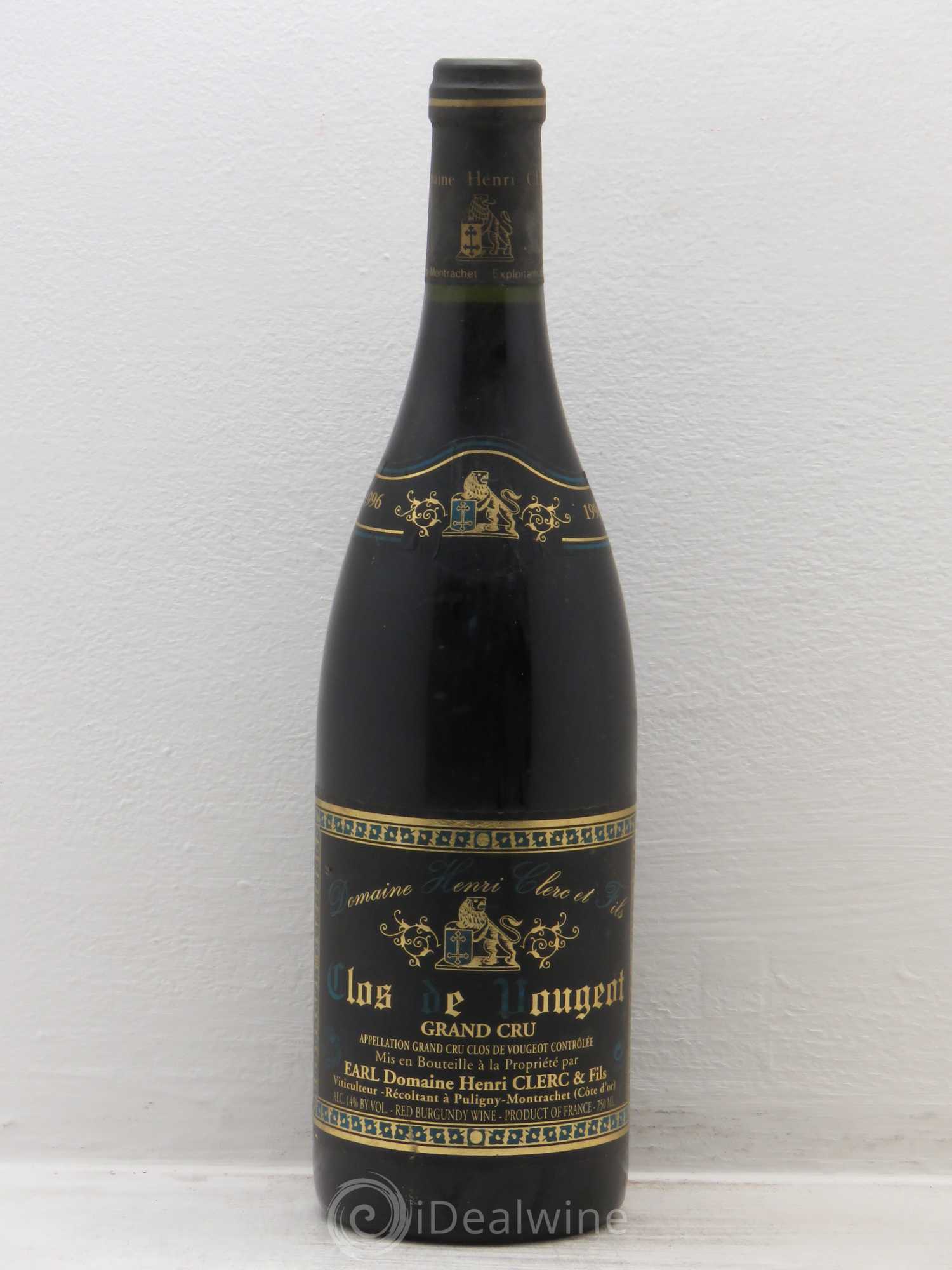 Clos de Vougeot Grand Cru 1996 - Lot de 1 bouteille - 0
