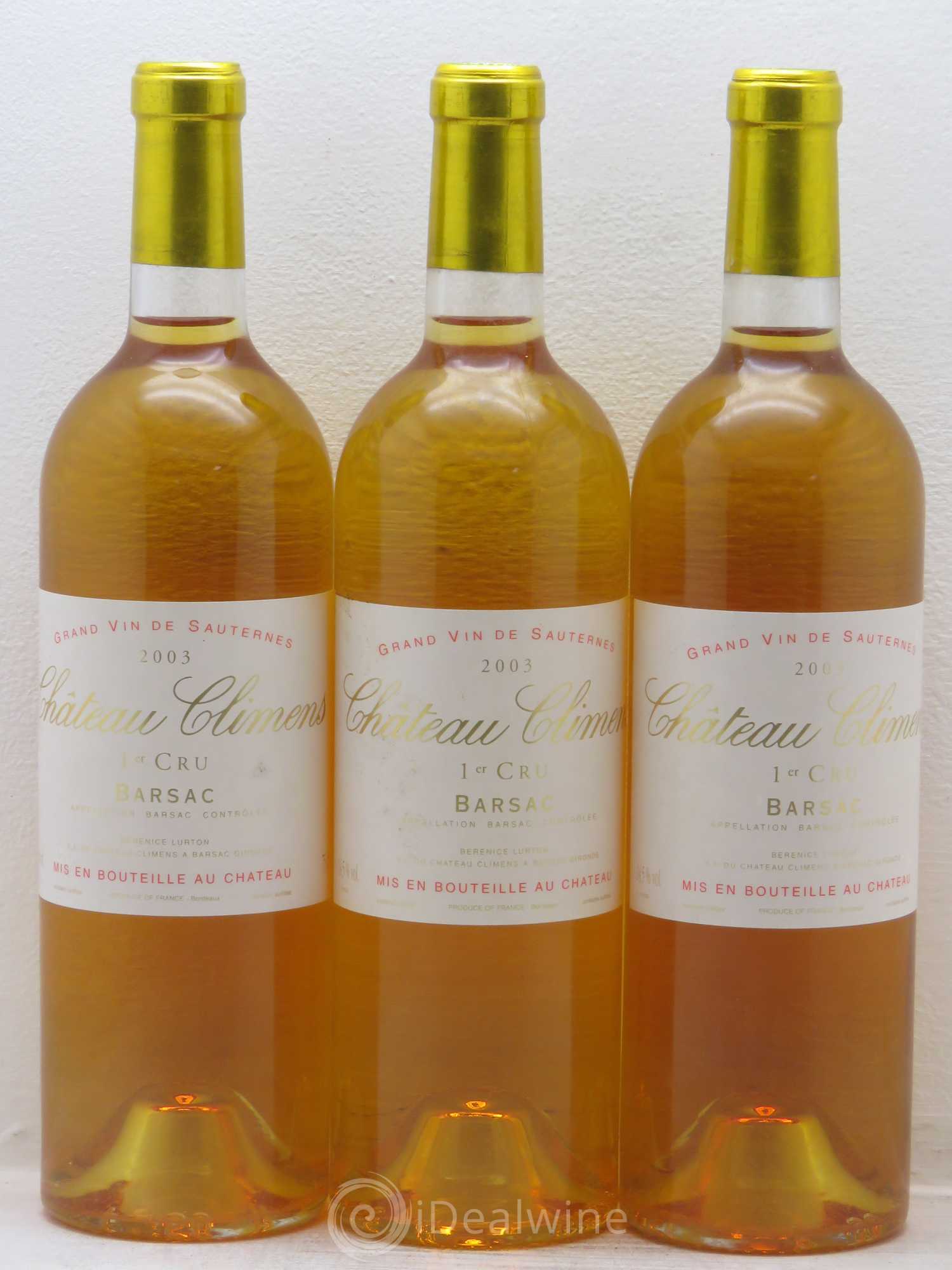 Château Climens 1er Grand Cru Classé 2003 - Lotto di 3 bottiglie - 0