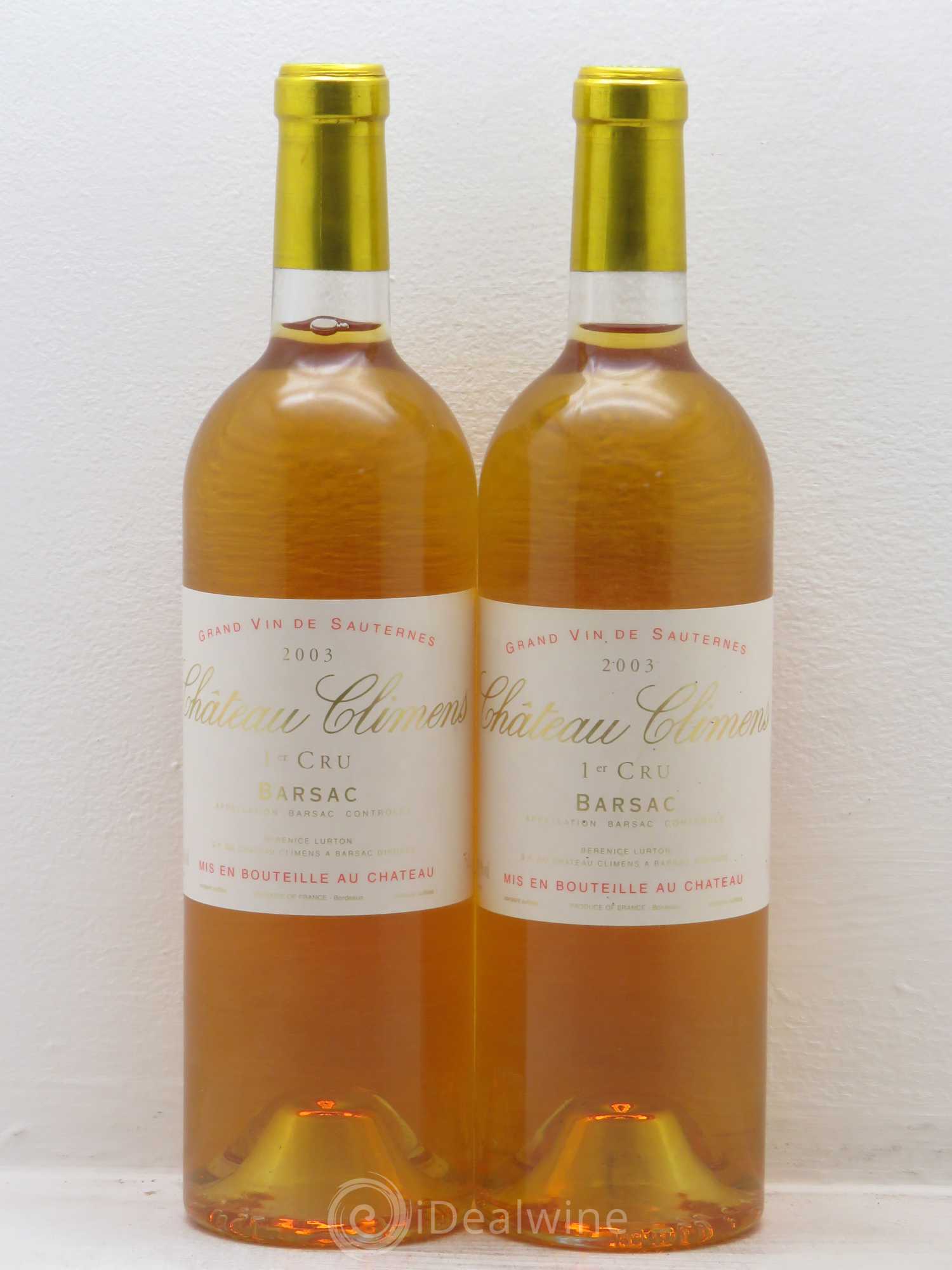 Château Climens 1er Grand Cru Classé 2003 - Lotto di 2 bottiglie - 0
