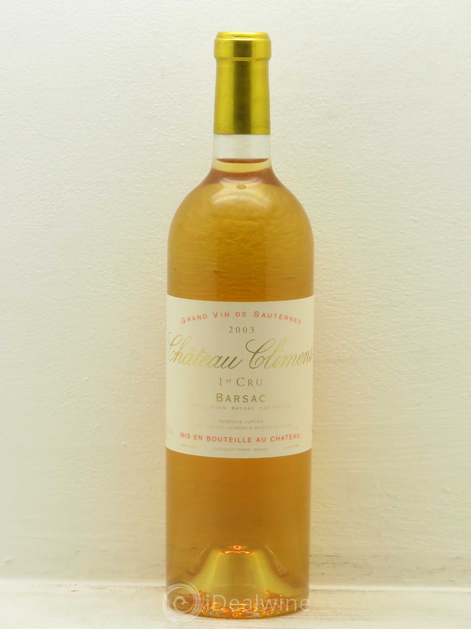 Château Climens 1er Grand Cru Classé 2003 - Lotto di 1 bottiglia - 0