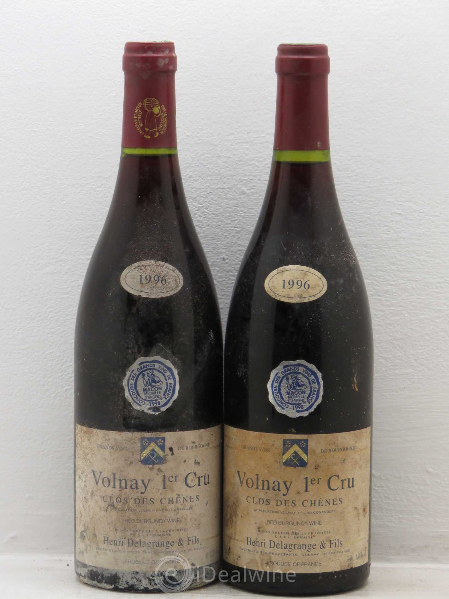 Volnay 1er Cru D.Delagrange 1996 - Lot de 2 bouteilles - 0
