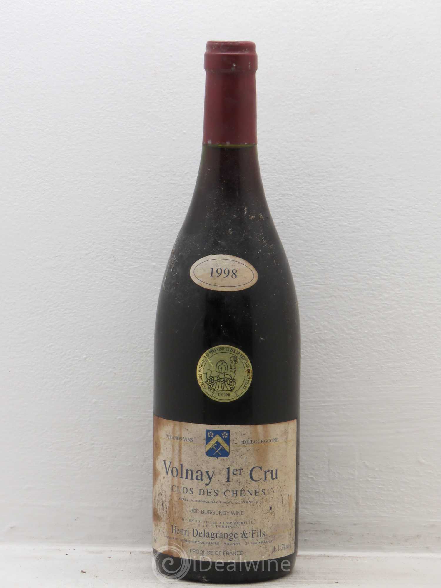 Volnay 1er Cru D.Delagrange 1998 - Lot de 1 bouteille - 0