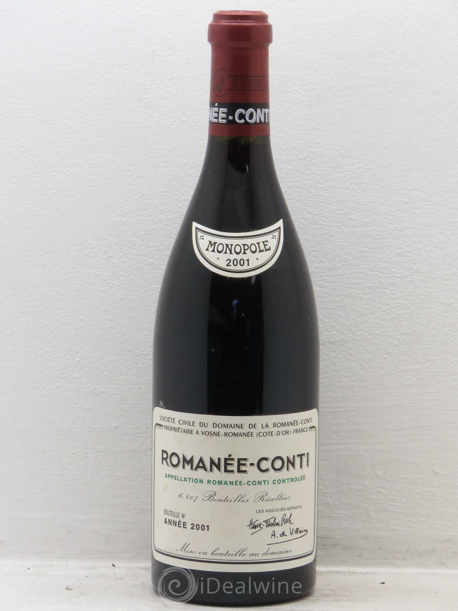Romanée-Conti Grand Cru Domaine de la Romanée-Conti 2001 - Lot de 1 bouteille - 0