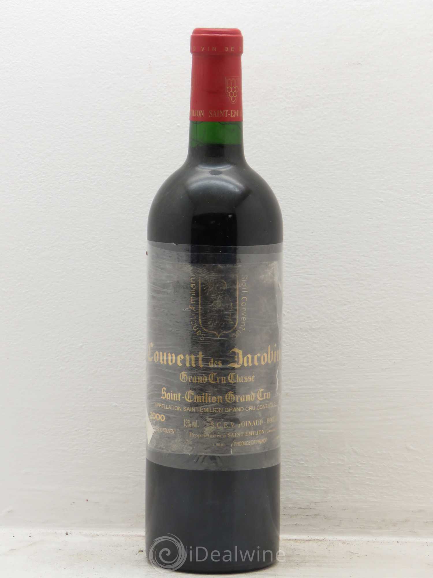 Château Couvent des Jacobins Grand Cru Classé 2000 - Lot de 1 bouteille - 0