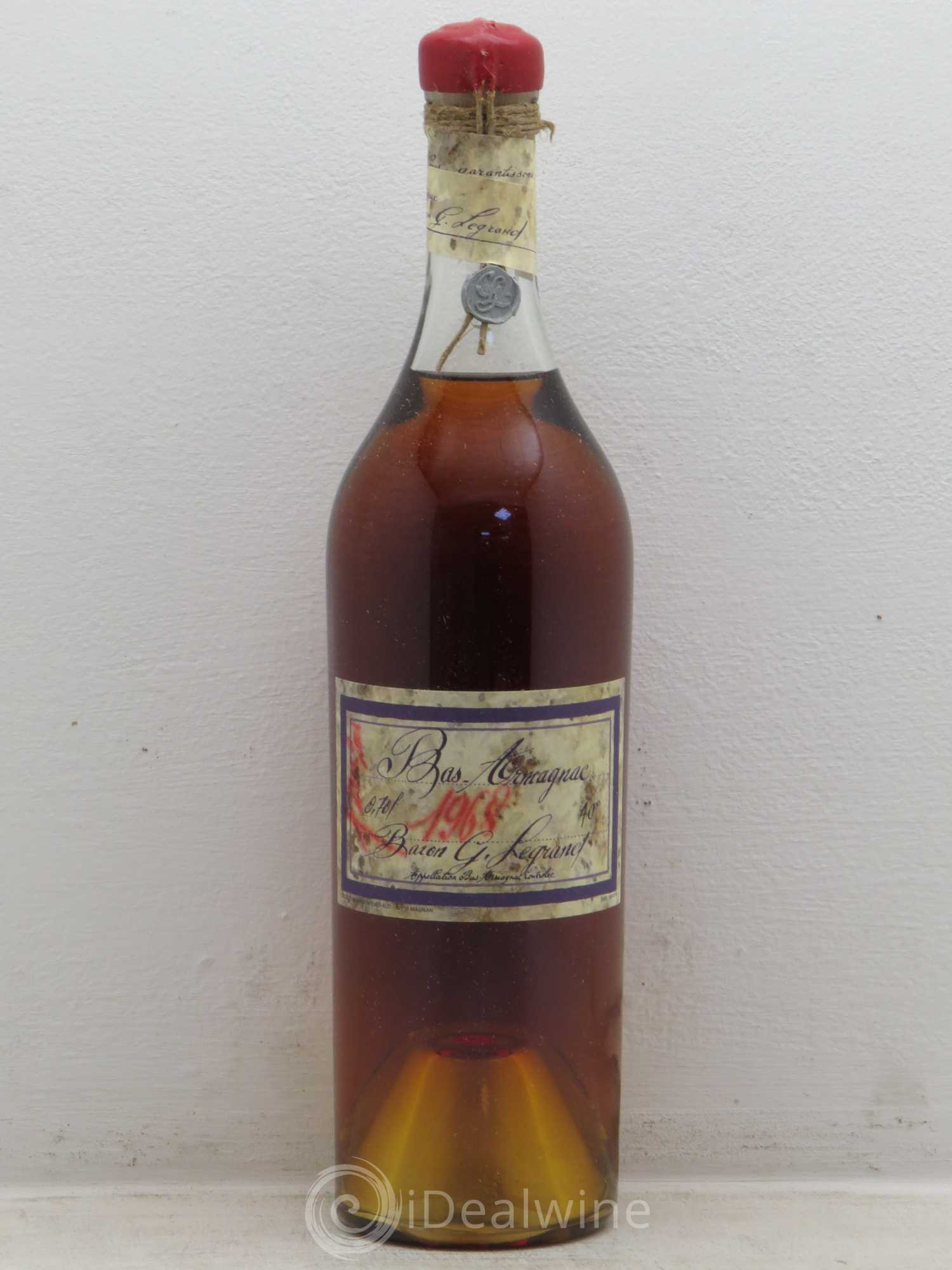 Bas-Armagnac Baron G Legrand (40°) 1968 - Posten von 1 Flasche - 0