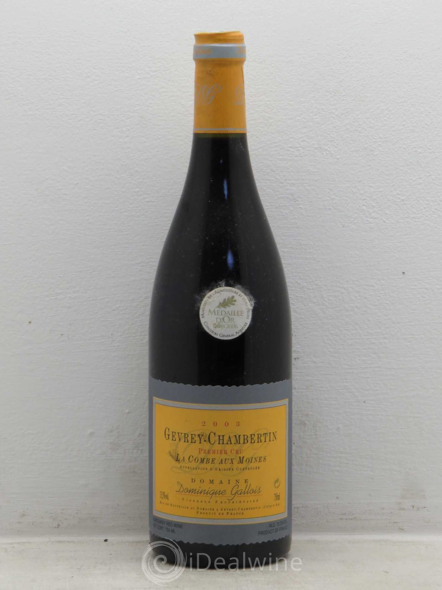 Gevrey-Chambertin 1er Cru D.Gallois 2003 - Posten von 1 Flasche - 0