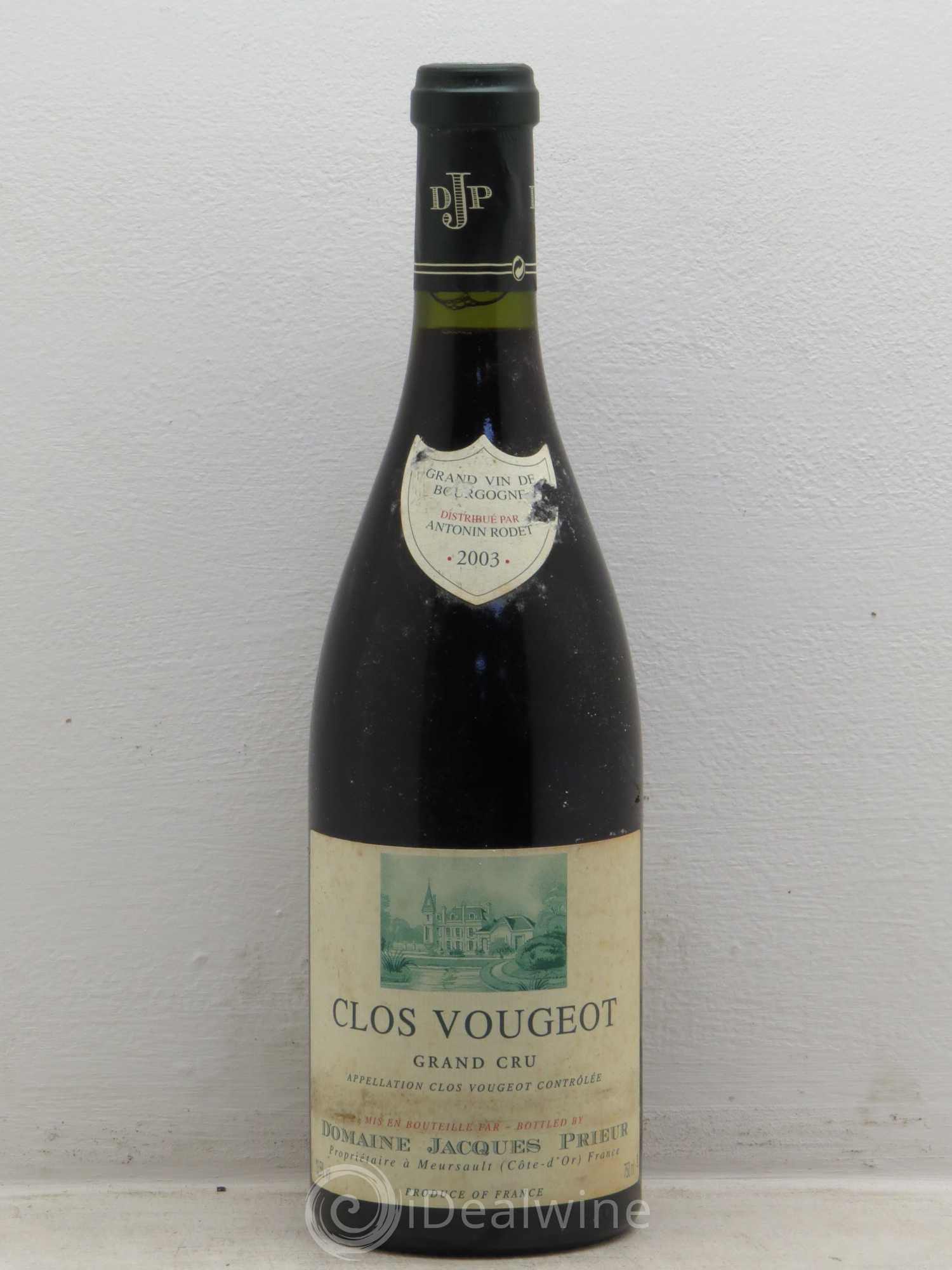 Clos de Vougeot Grand Cru Jacques Prieur (Domaine) 2003 - Lot de 6 bouteilles - 0