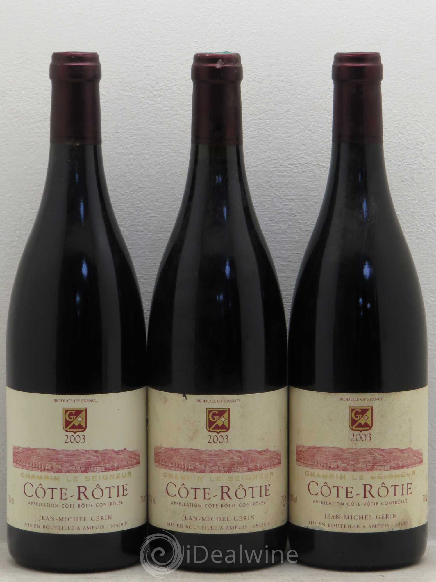 Côte-Rôtie Champin Le Seigneur Jean-Michel Gerin 2003 - Lot de 3 bouteilles - 0