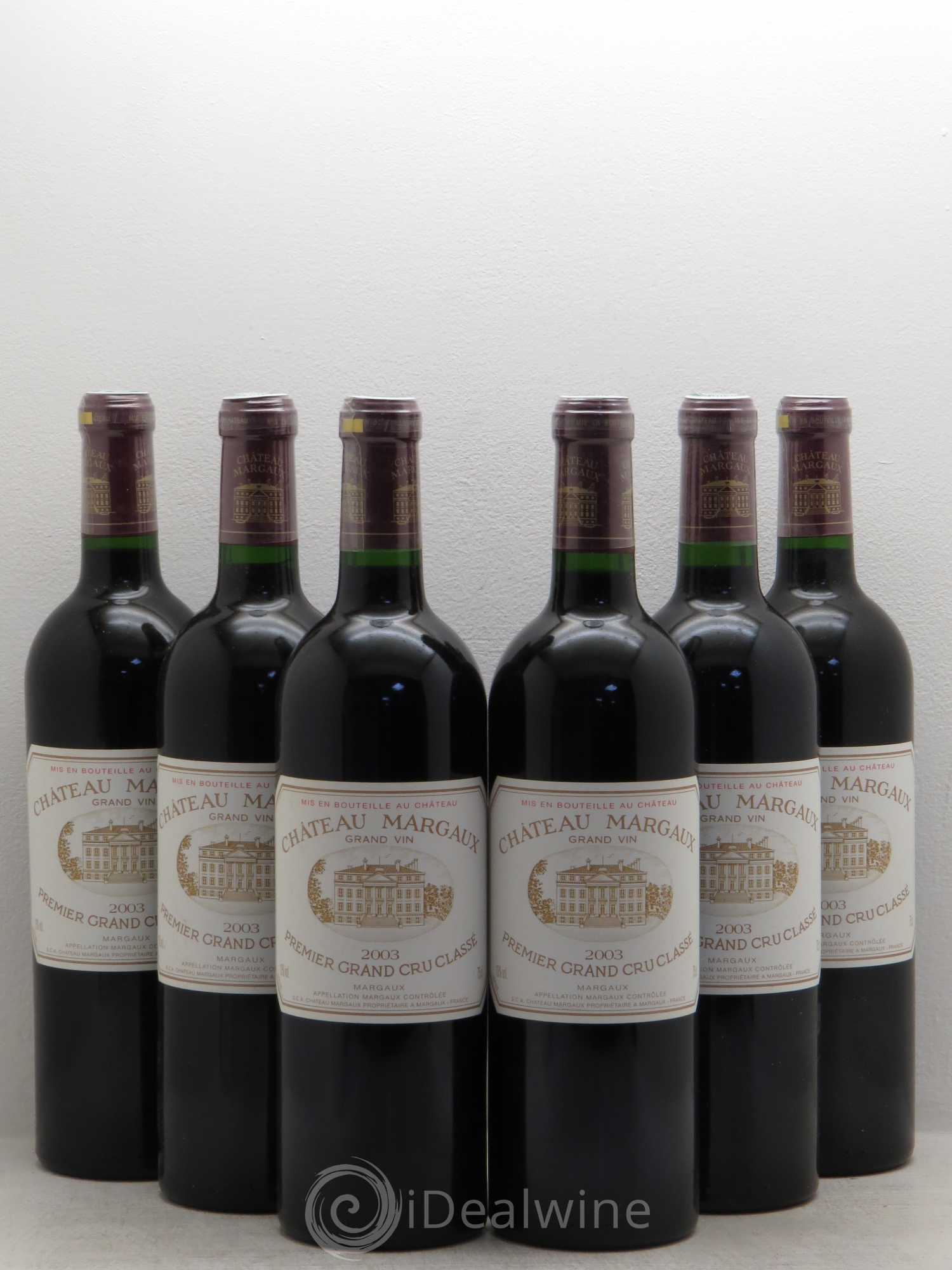 Château Margaux 1er Grand Cru Classé 2003 - Lot de 6 bouteilles - 0