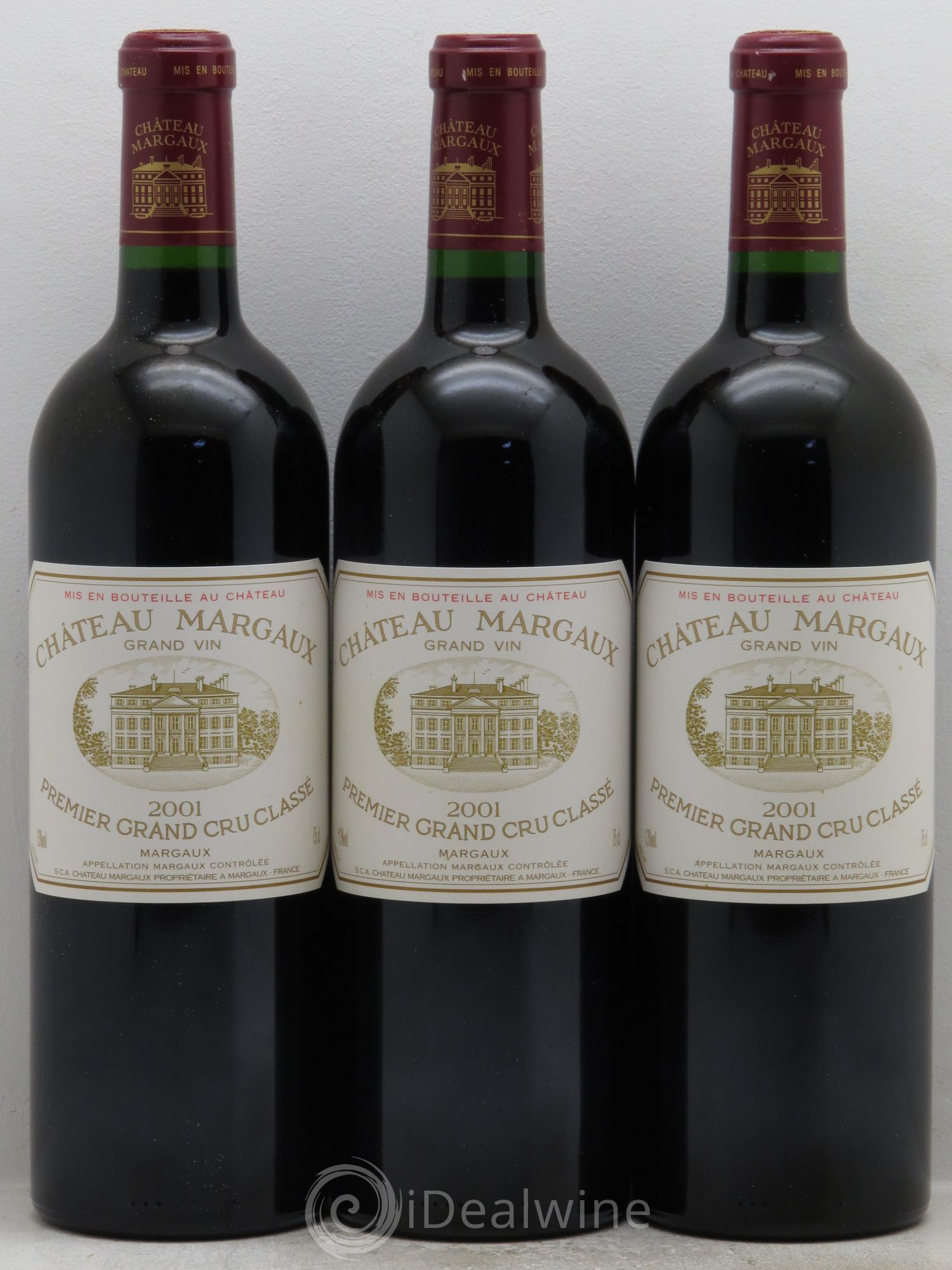 Château Margaux 1er Grand Cru Classé 2001 - Lot de 3 bouteilles - 0