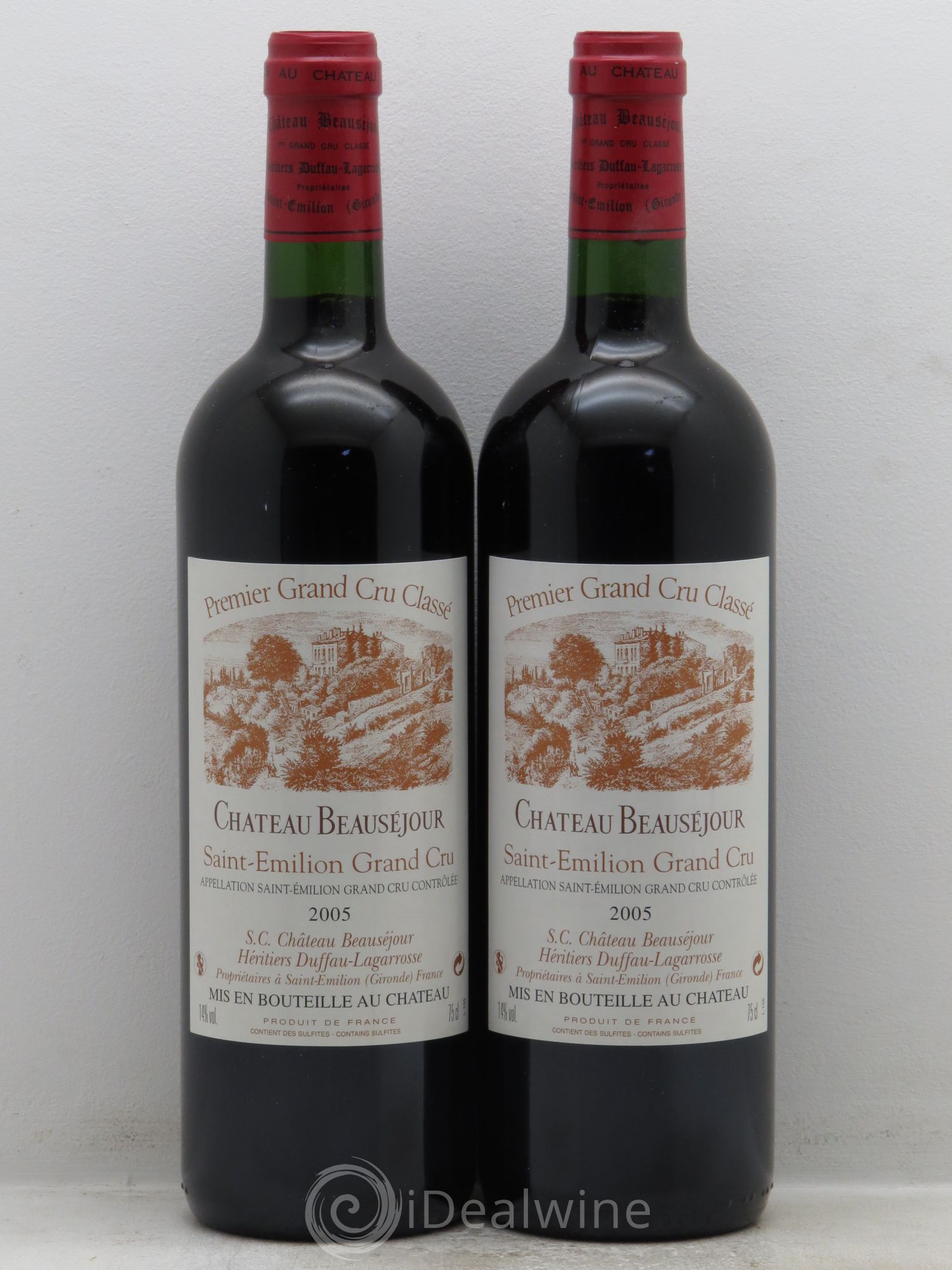 Château Beauséjour (Duffau-Lagarrosse) 1er Grand Cru Classé B 2005 - Lot de 2 bouteilles - 0