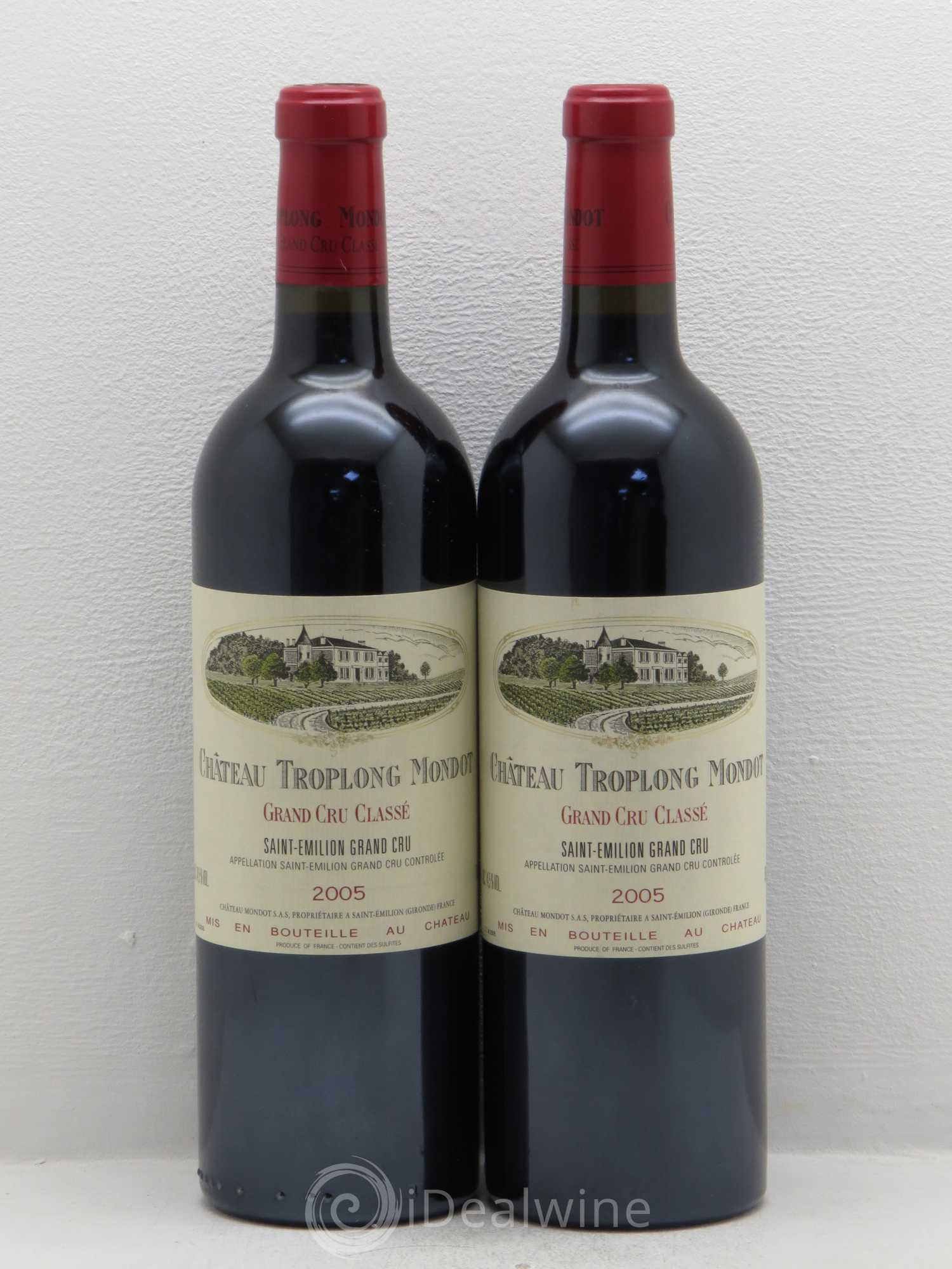 Château Troplong Mondot 1er Grand Cru Classé B 2005 - Lot de 2 bouteilles - 0