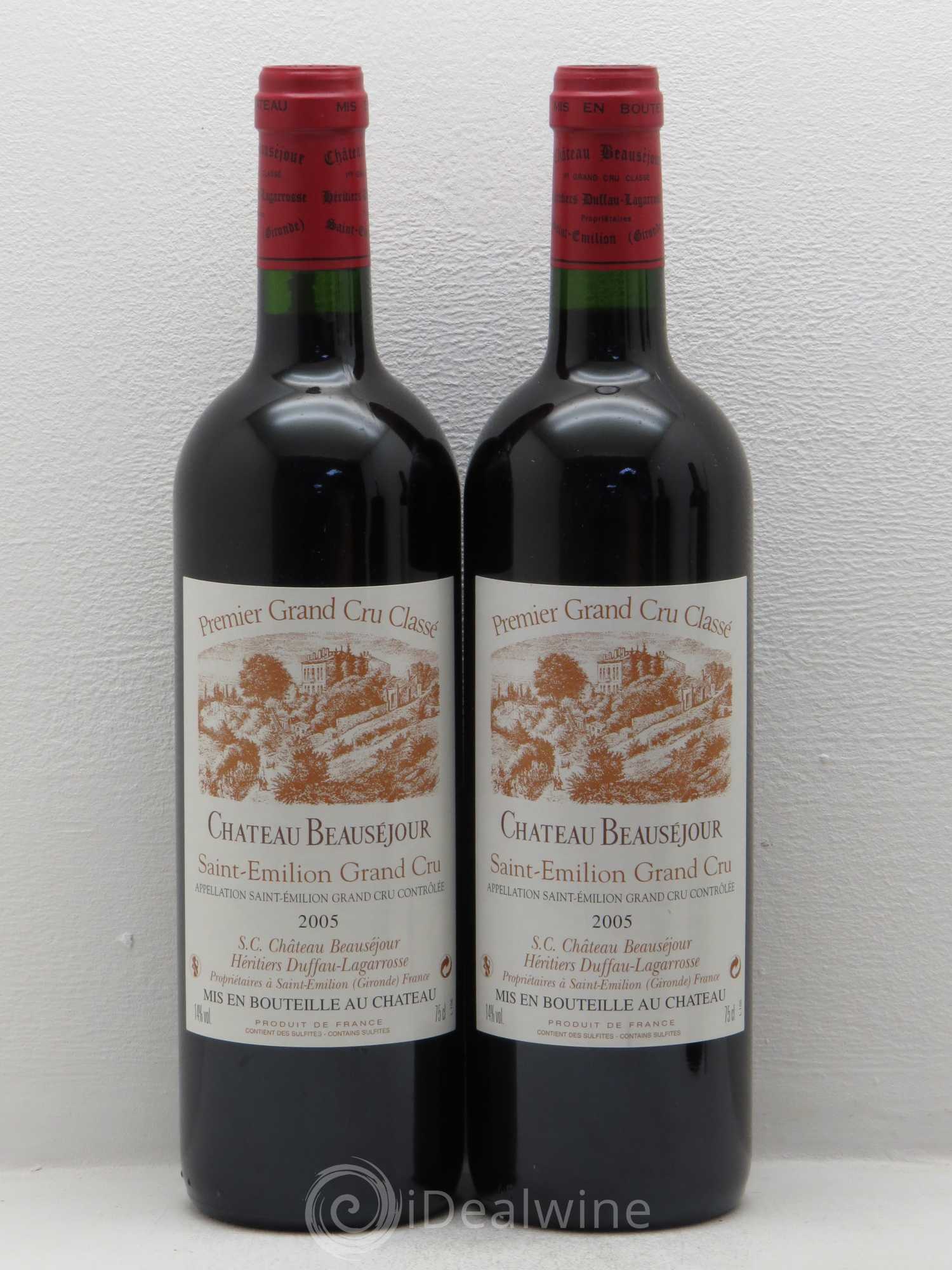 Château Beauséjour (Duffau-Lagarrosse) 1er Grand Cru Classé B 2005 - Lot de 4 bouteilles - 1
